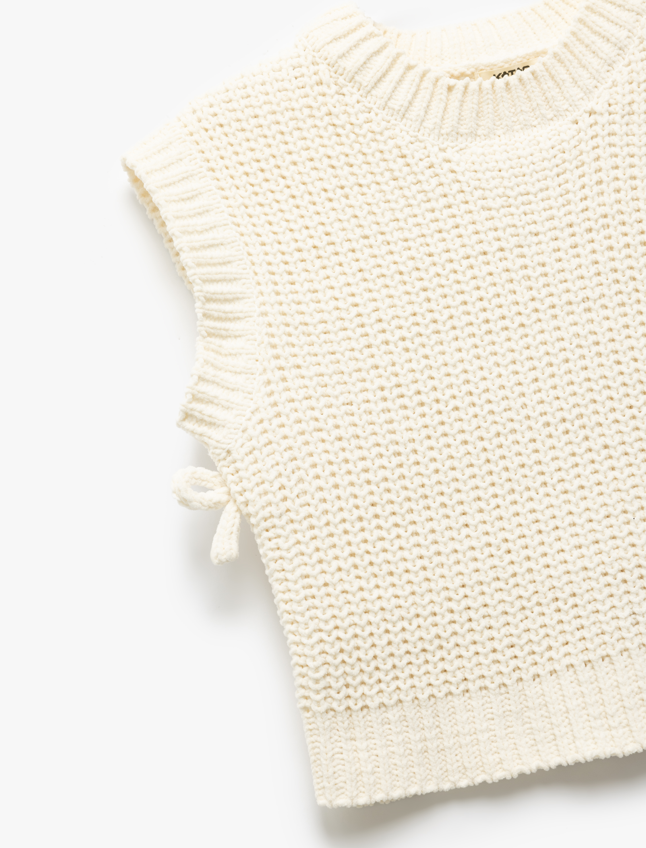  Kız Çocuk Bisiklet Yaka Kolsuz Basic Triko Süveter