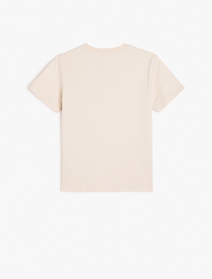 Erkek Çocuk Slogan Baskılı Bisiklet Yaka Kısa Kollu Pamuklu Tişört