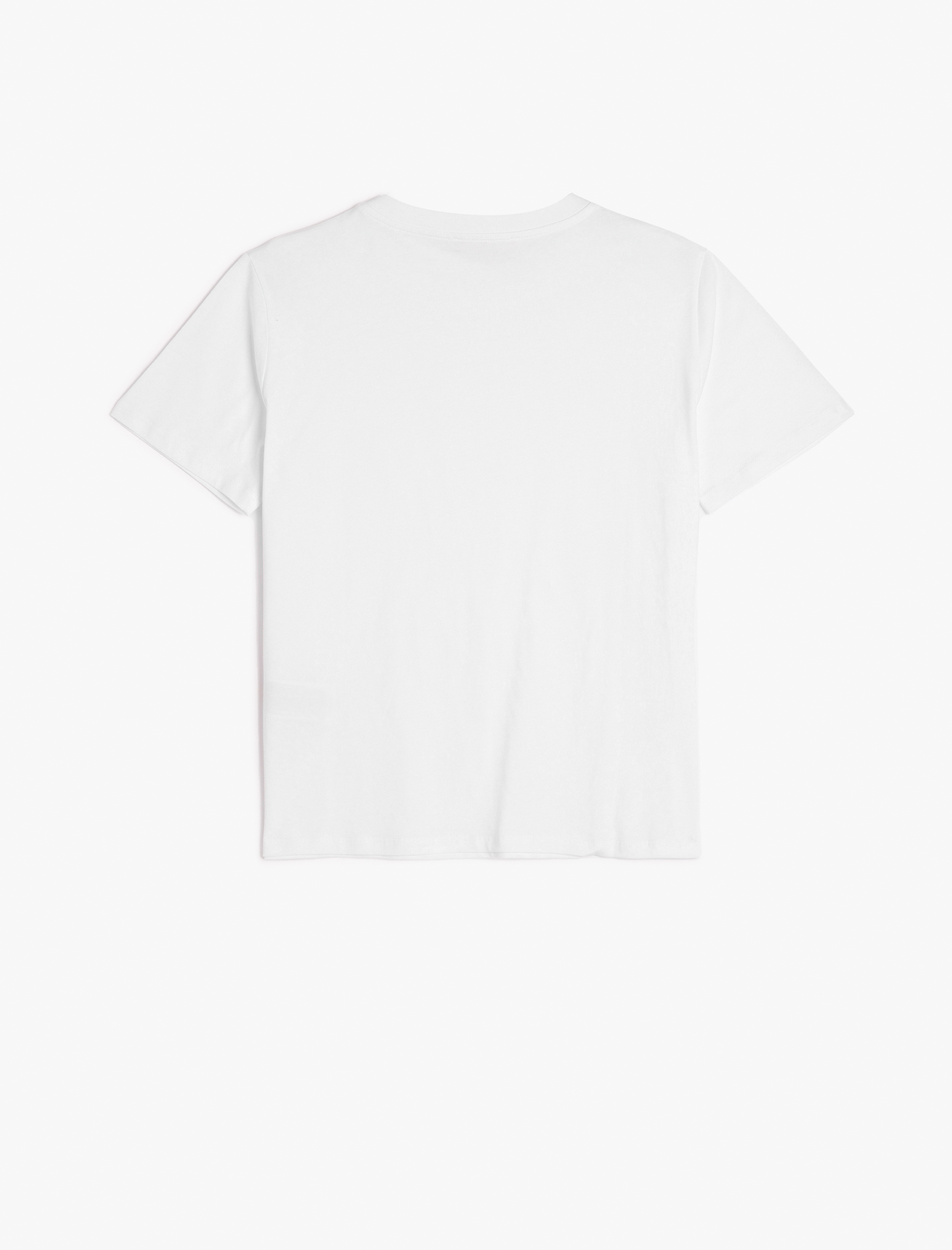   Pamuklu Kısa Kollu Bisiklet Yaka Basic Kadın Tişört