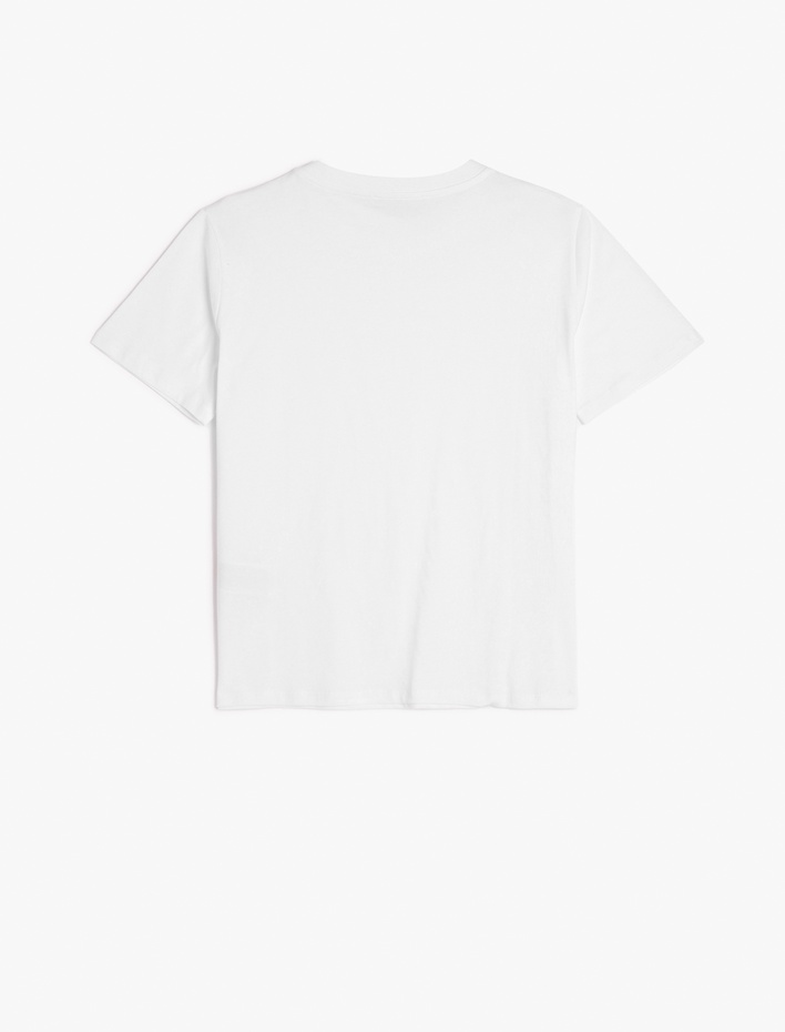  Pamuklu Kısa Kollu Bisiklet Yaka Basic Kadın Tişört