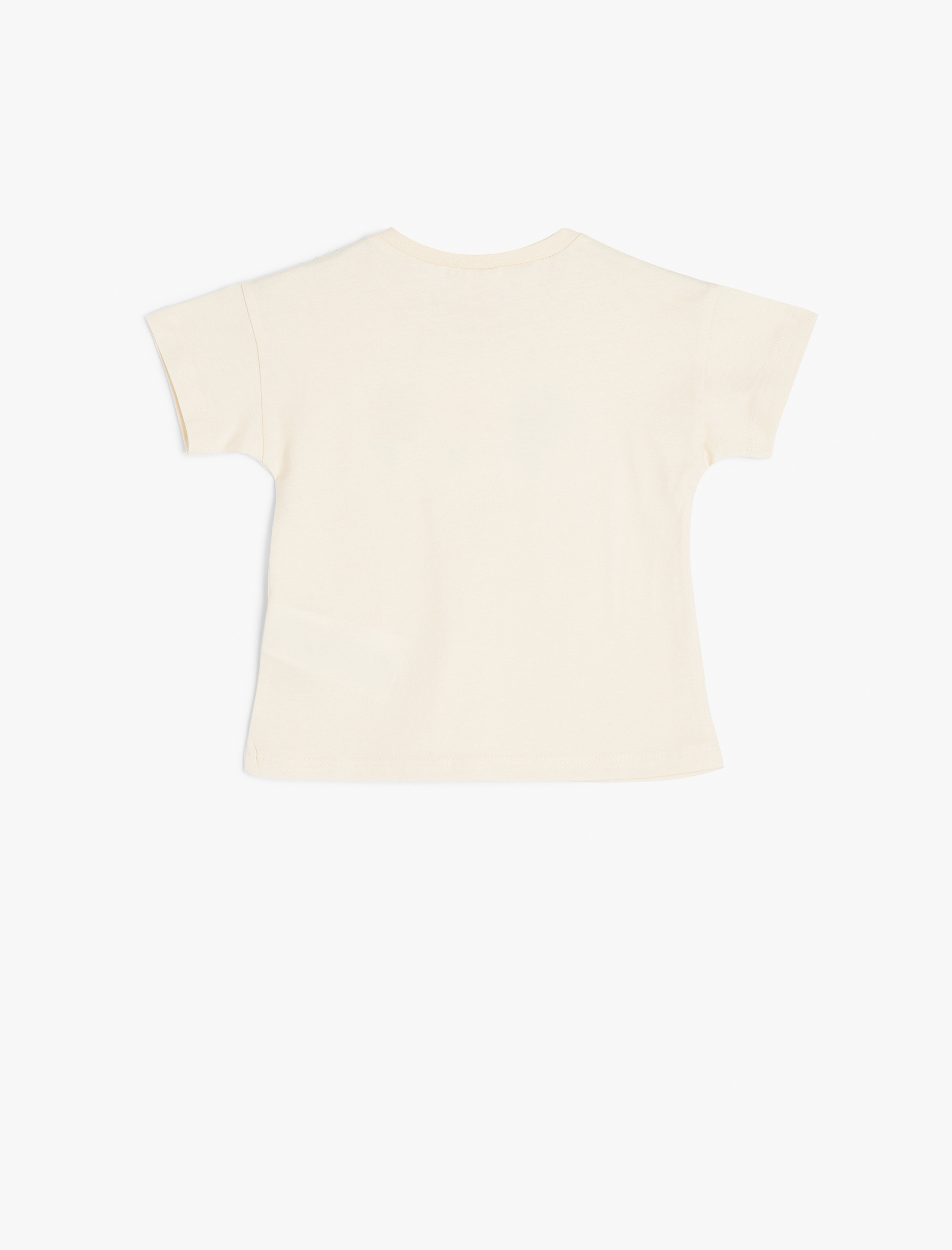  Kız Bebek Çiçek Baskılı Kısa Kollu Bisiklet Yaka Pamuklu Tişört