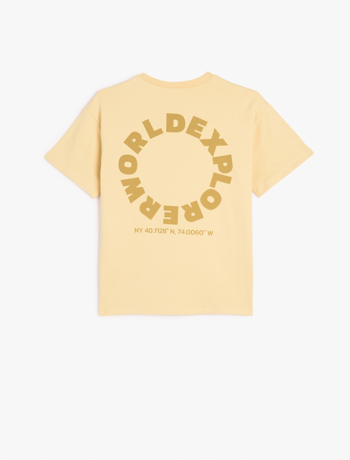 Erkek Çocuk Pamuklu Baskı Detaylı Bisiklet Yaka Kısa Kollu Tişört