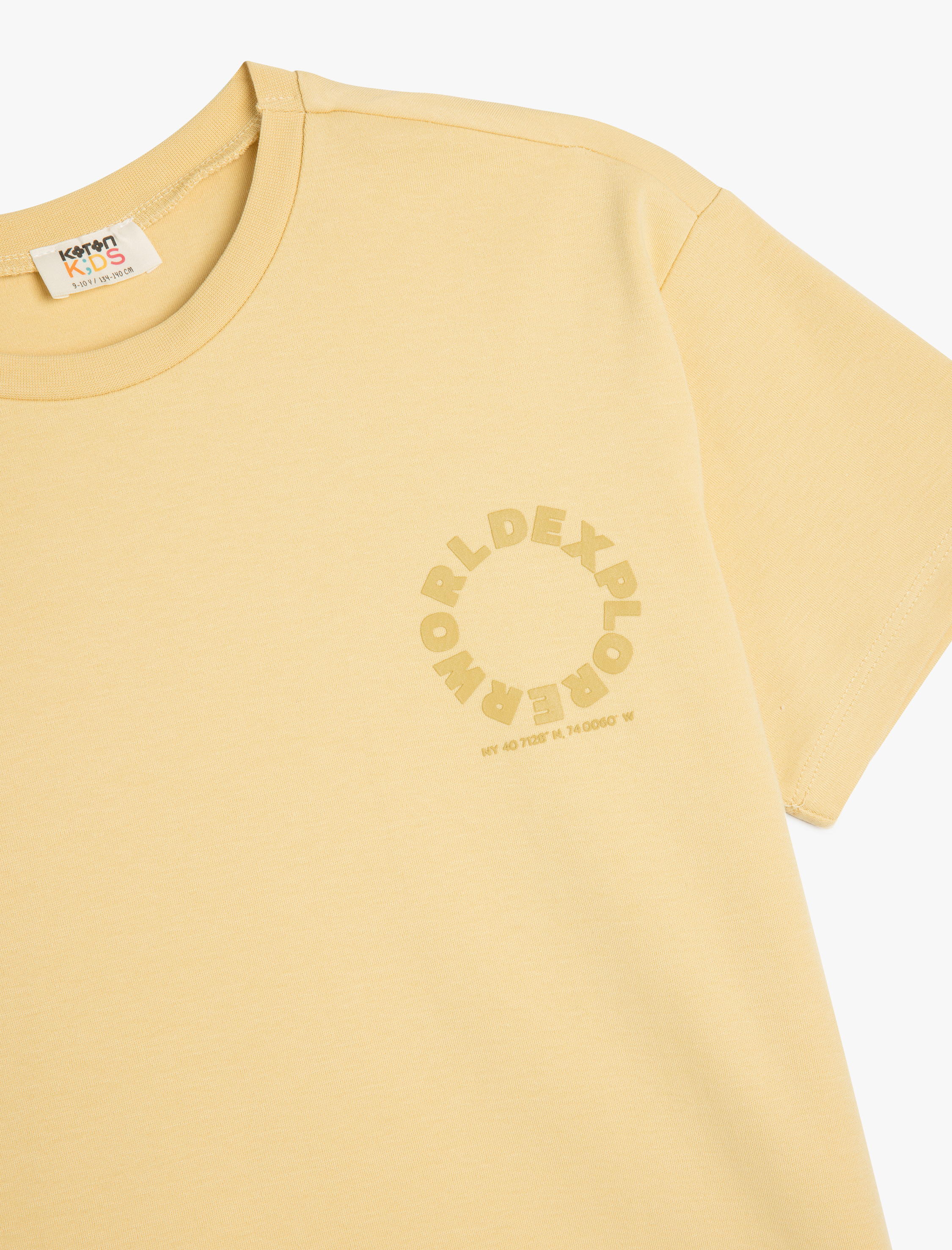  Erkek Çocuk Pamuklu Baskı Detaylı Bisiklet Yaka Kısa Kollu Tişört