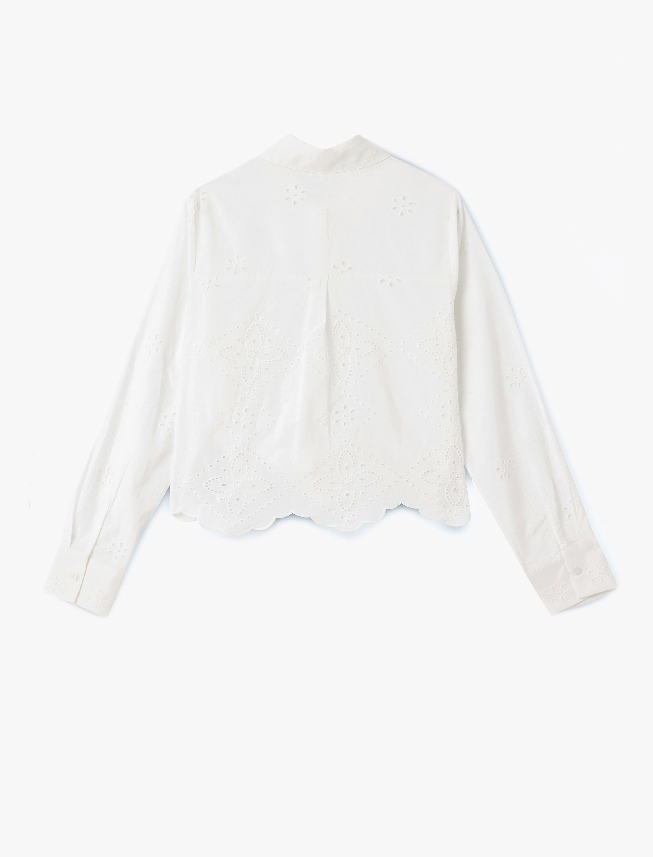   Düğmeli Fisto Detaylı Uzun Kollu Klasik Yaka Gömlek