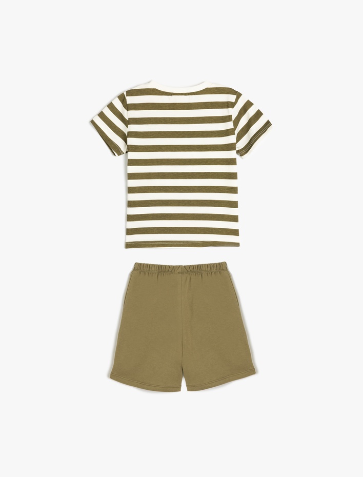 Erkek Bebek Pamuklu Güneş Baskılı Şort ve Tişört Takımı