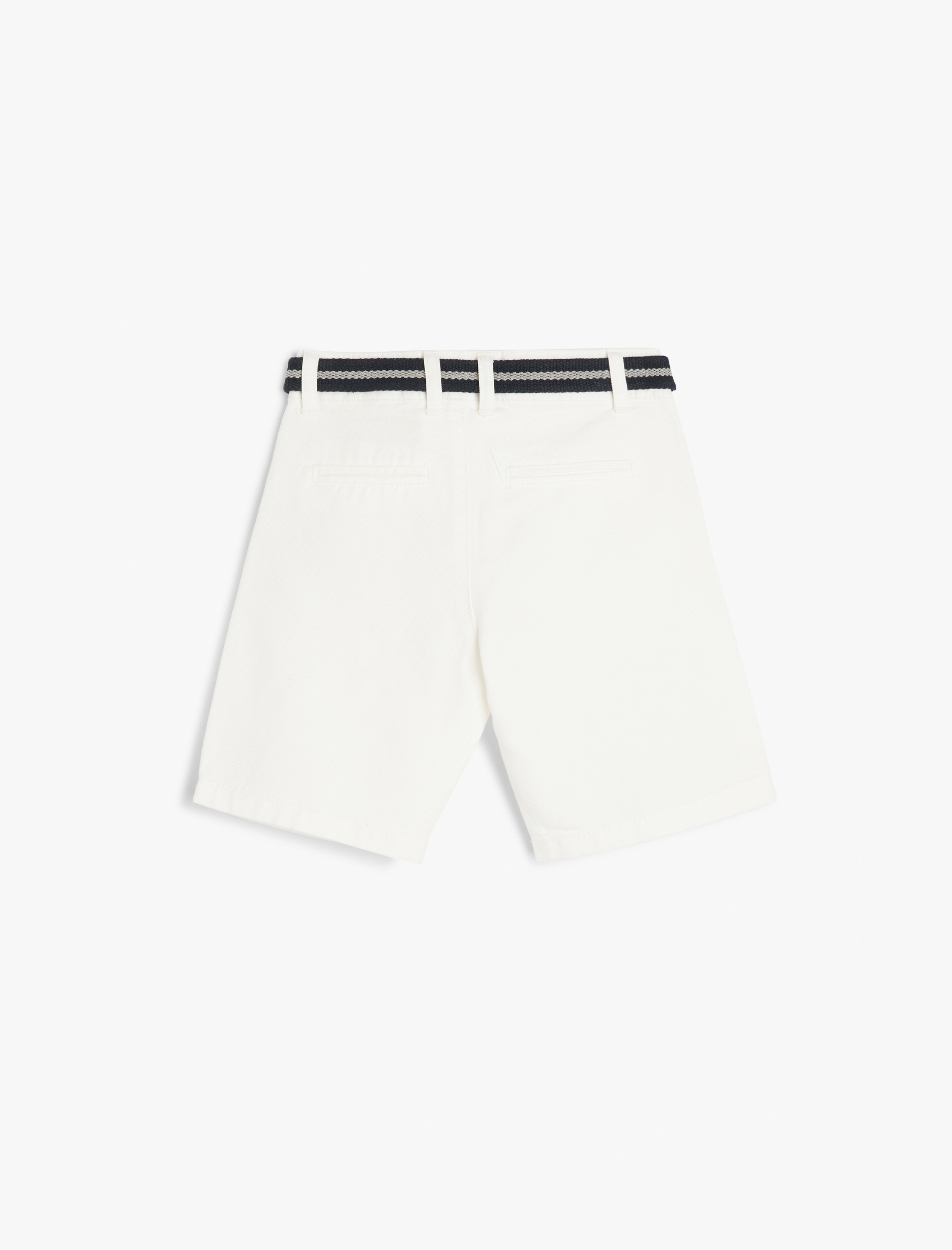  Erkek Çocuk Kemer Detaylı Cepli Pamuklu Basic Şort