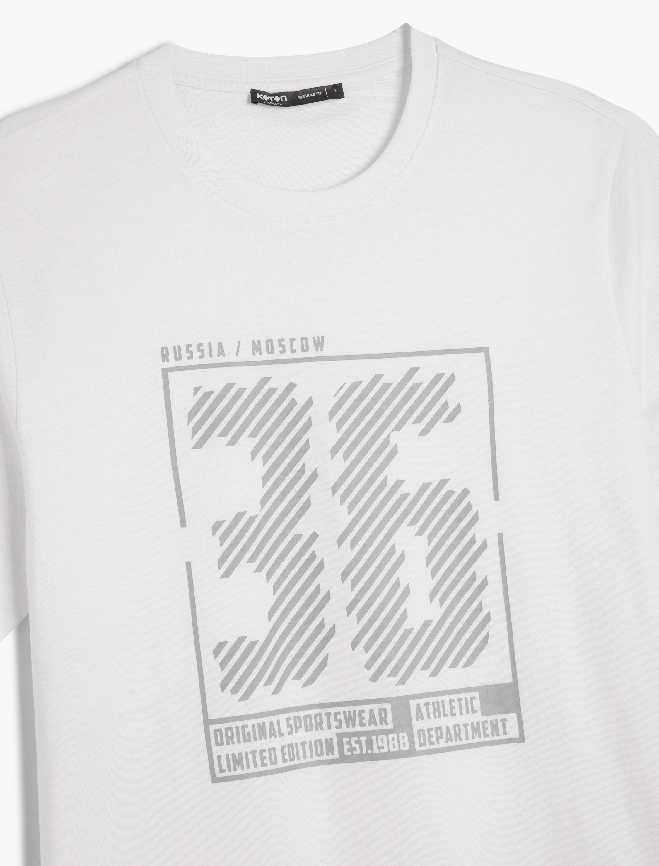   Kısa Kollu Bisiklet Yaka Regular Fit Pamuklu Baskılı Tişört