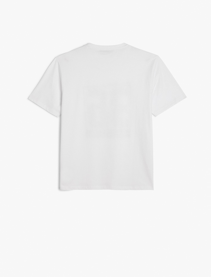  Kısa Kollu Bisiklet Yaka Regular Fit Pamuklu Baskılı Tişört