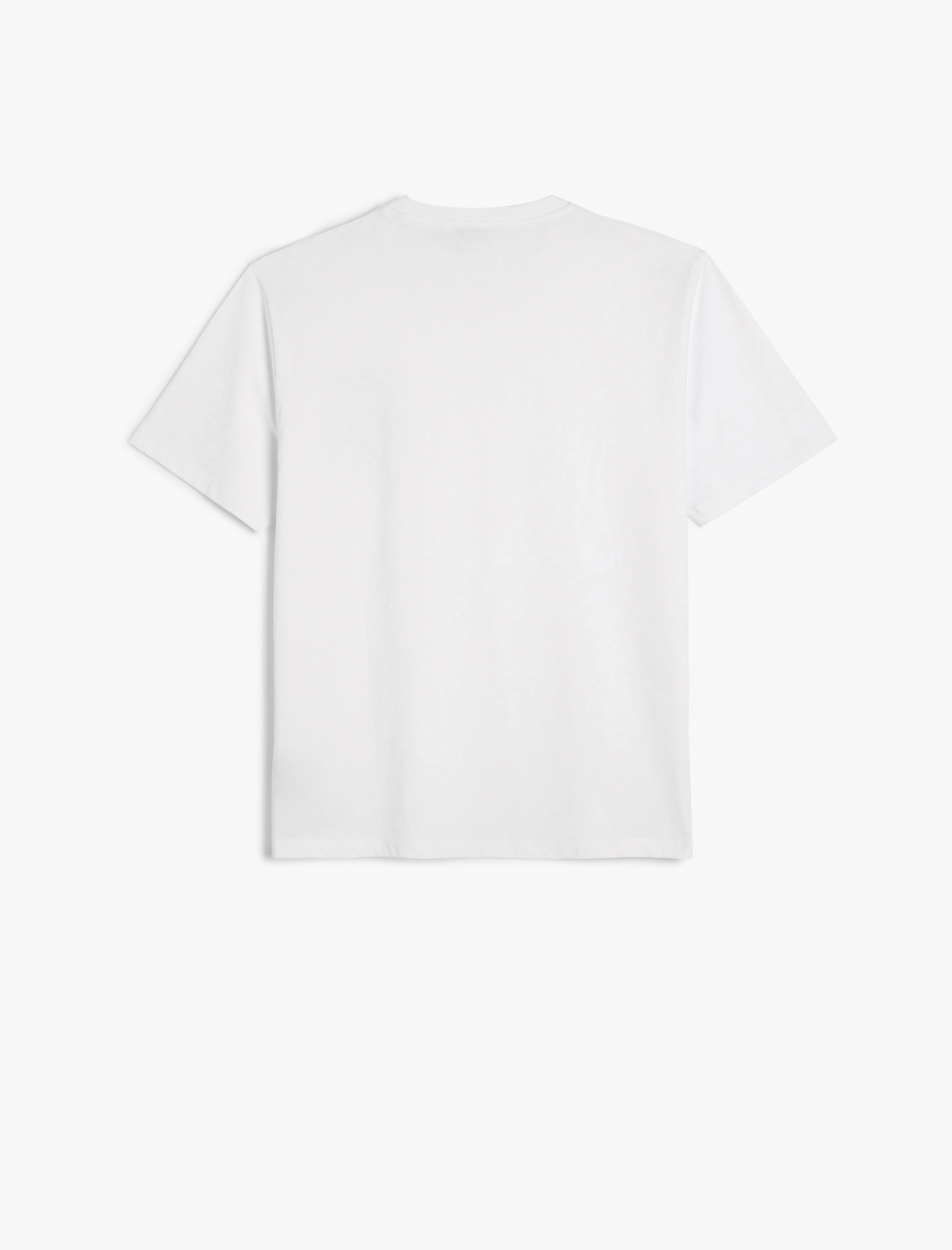   Kısa Kollu Bisiklet Yaka Regular Fit Pamuklu Minimal Baskılı Tişört