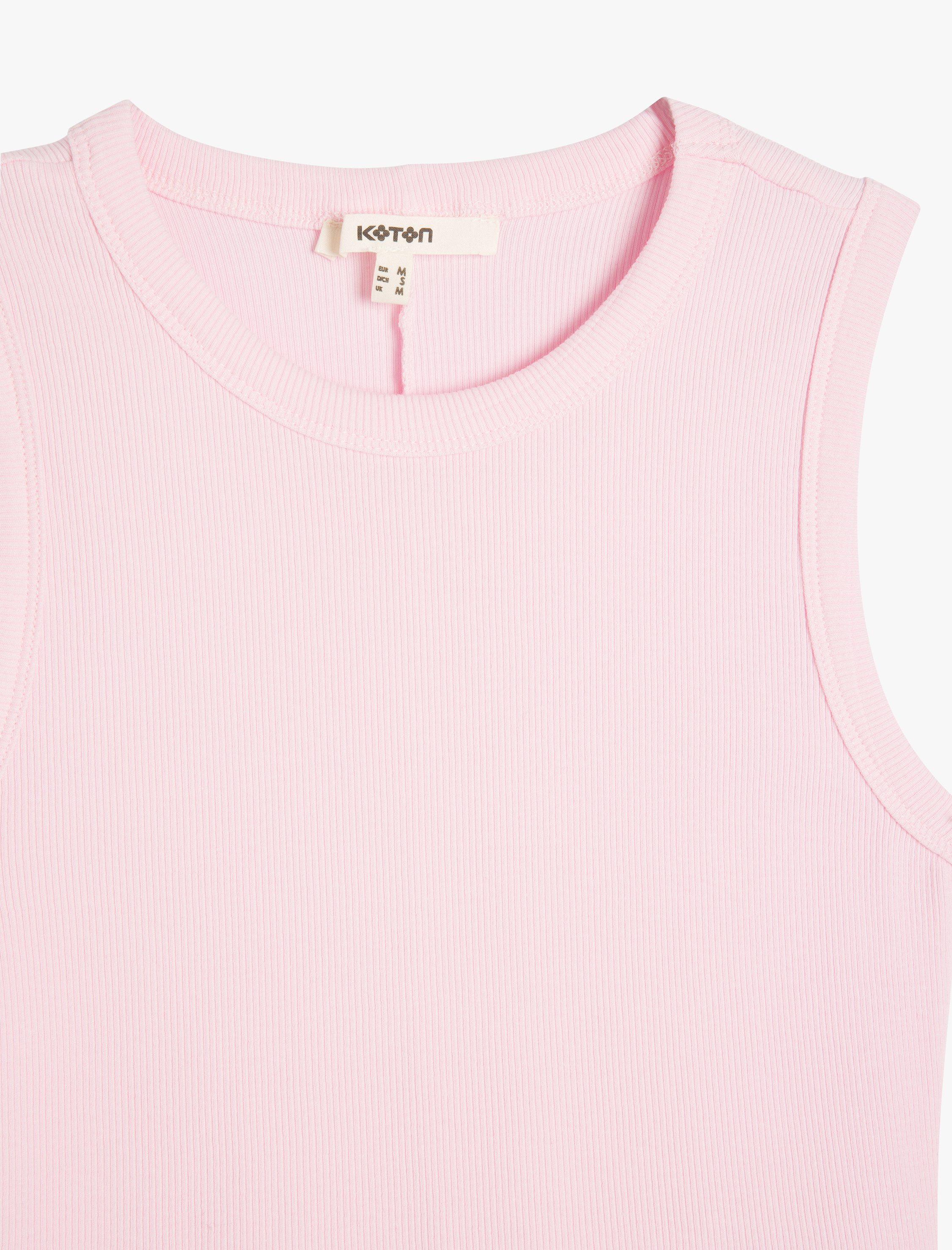   Slim Fit Pamuklu Kolsuz Bisiklet Yaka Fitilli Atlet