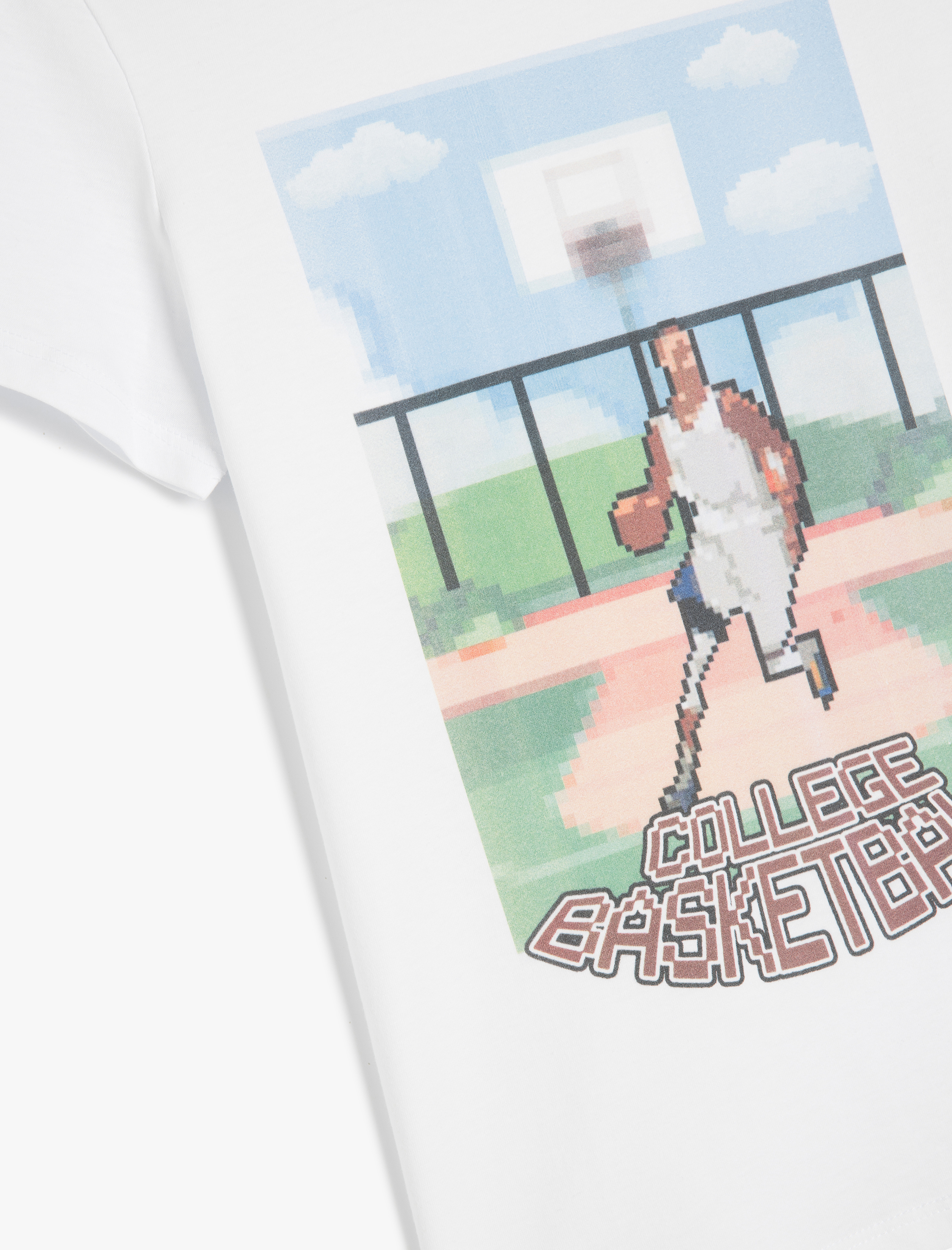  Erkek Çocuk Basketbol Baskılı Bisiklet Yaka Kısa Kollu Pamuklu Tişört