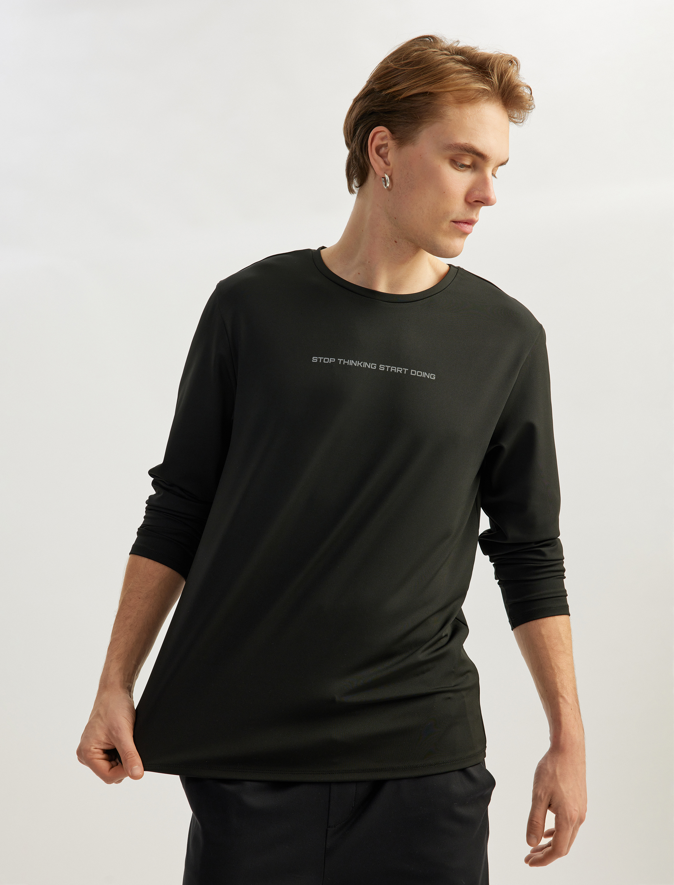 Koton Erkek Slogan Baskılı Uzun Kollu Bisiklet Yaka Oversize Spor Sweatshirt -1