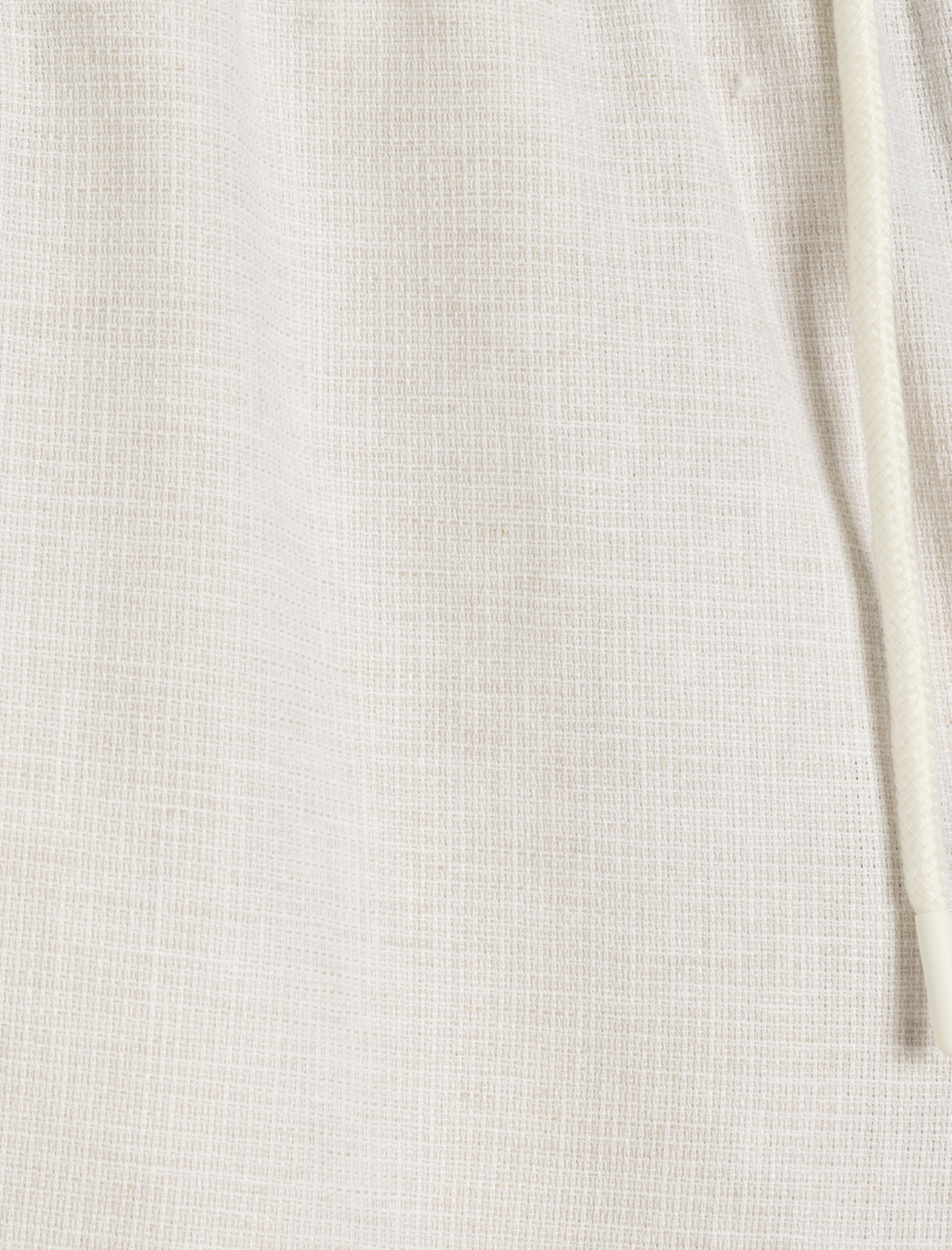   Keten Karışımlı Cep Detaylı Bermuda Çizgili Beli Bağcıklı Şort