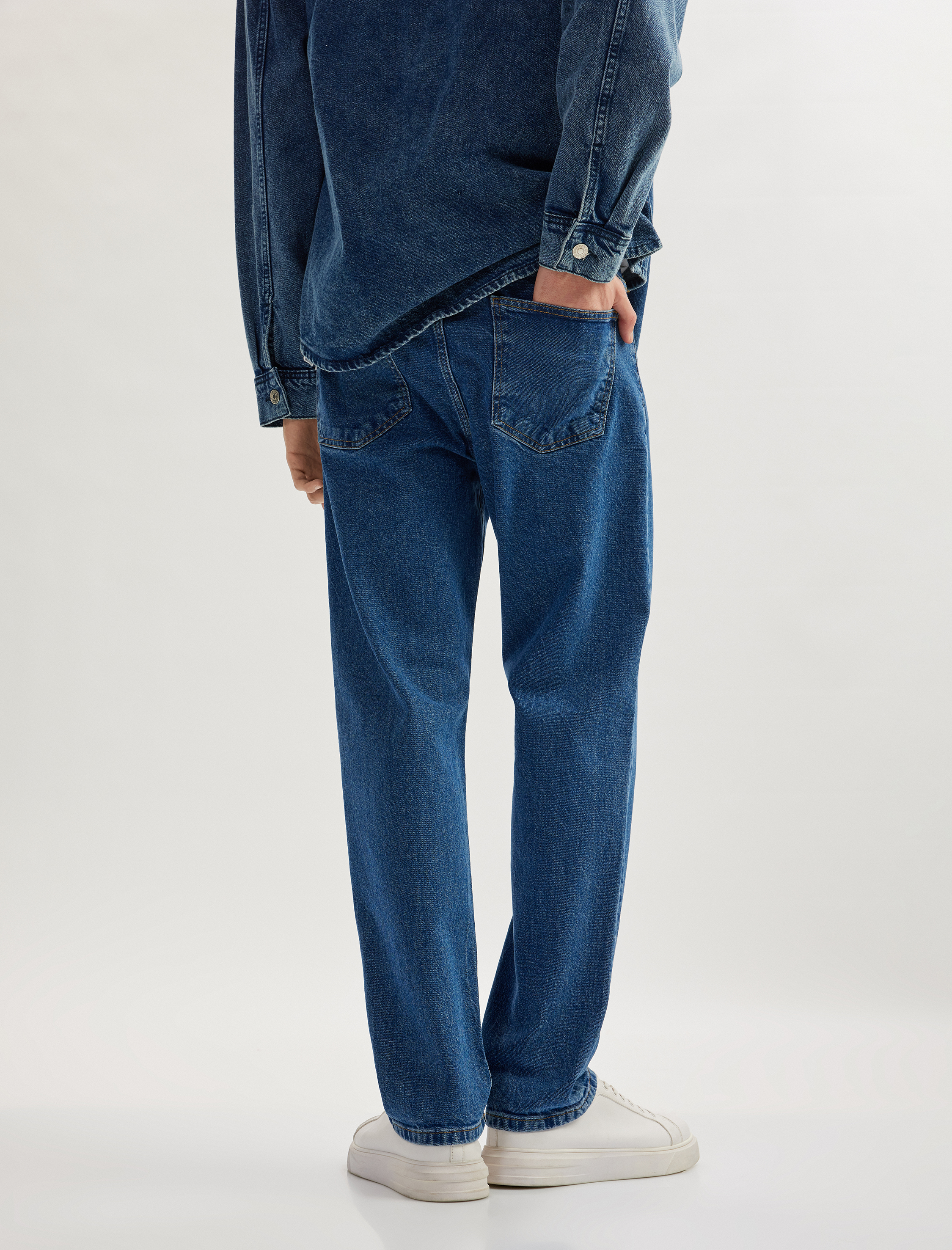   Normal Bel Pamuklu Vintage Straight Jean Pantolon