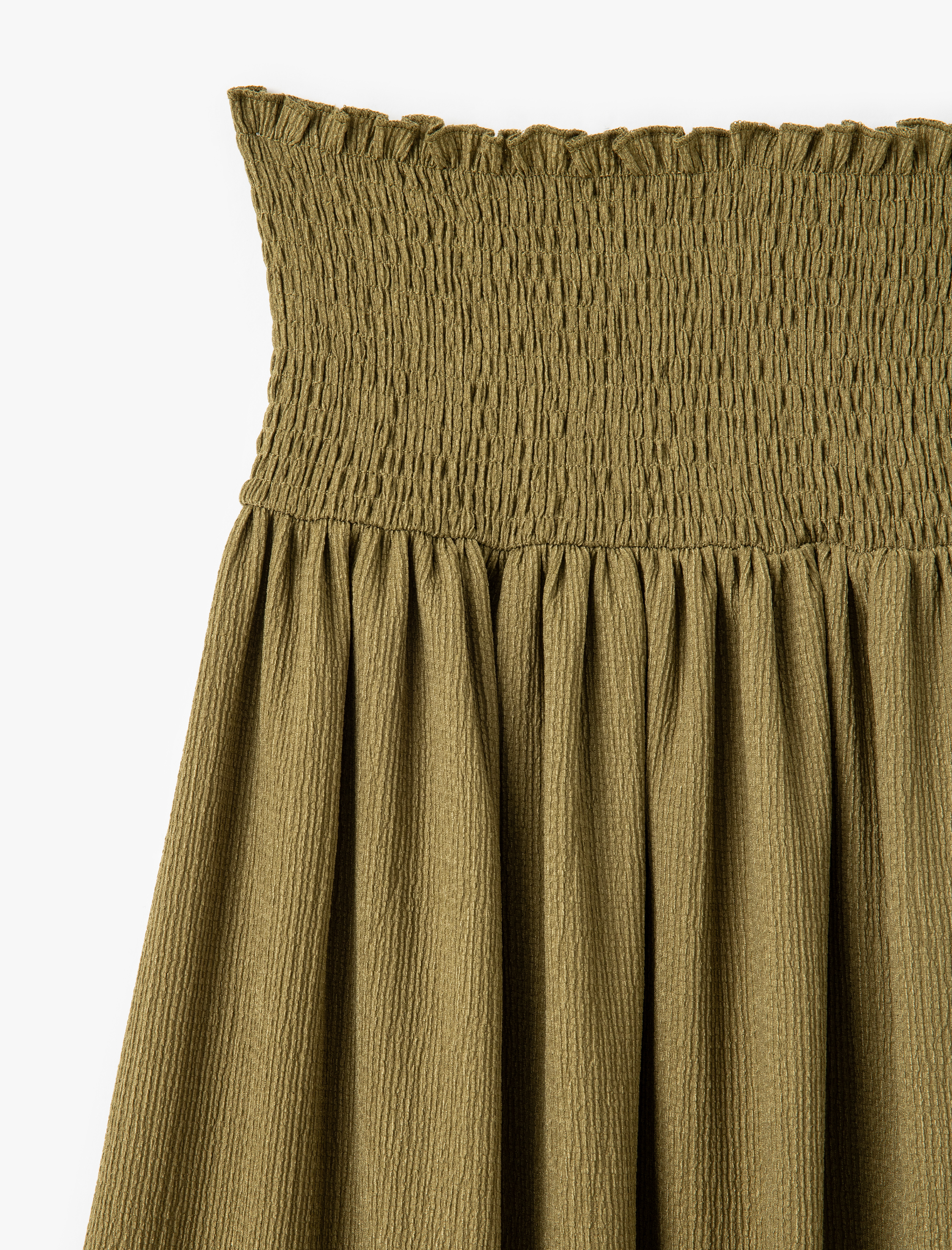   Yüksek Bel Gipeli Bürümcük Midi Etek Bürümcük