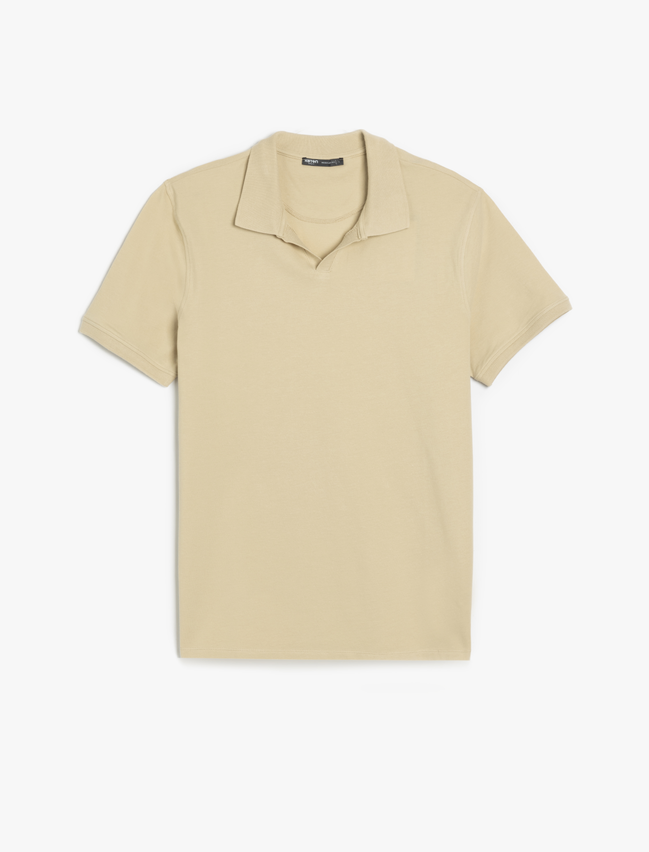 Pamuklu Pike Kumaş Kısa Kollu Regular Fit V Yaka Polo Tişört