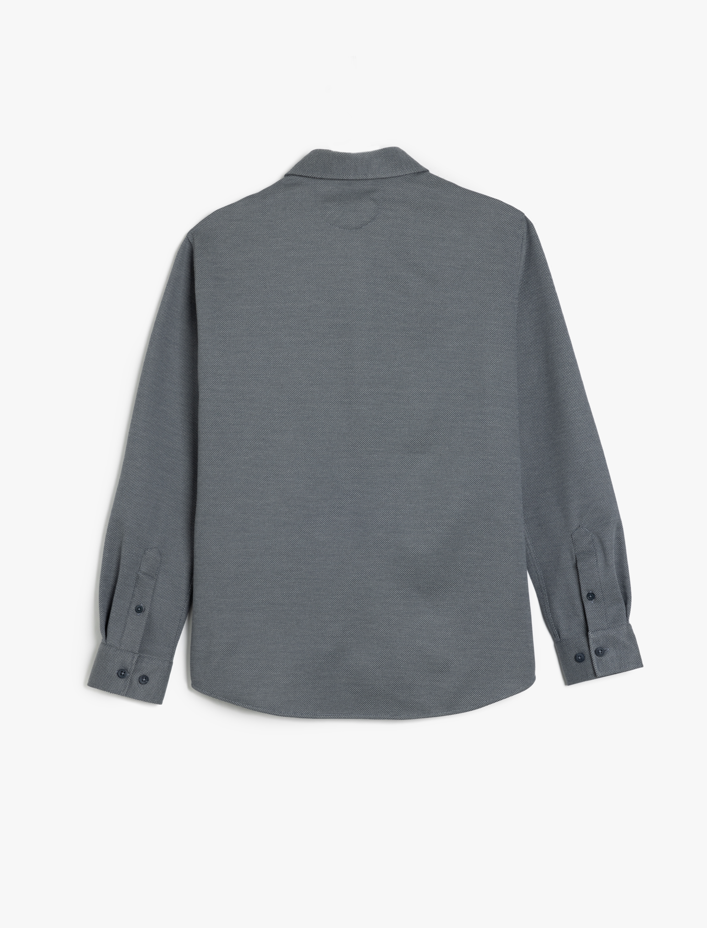 Pamuklu Düğmeli Regular Fit Pike Kumaş Uzun Kollu Gömlek