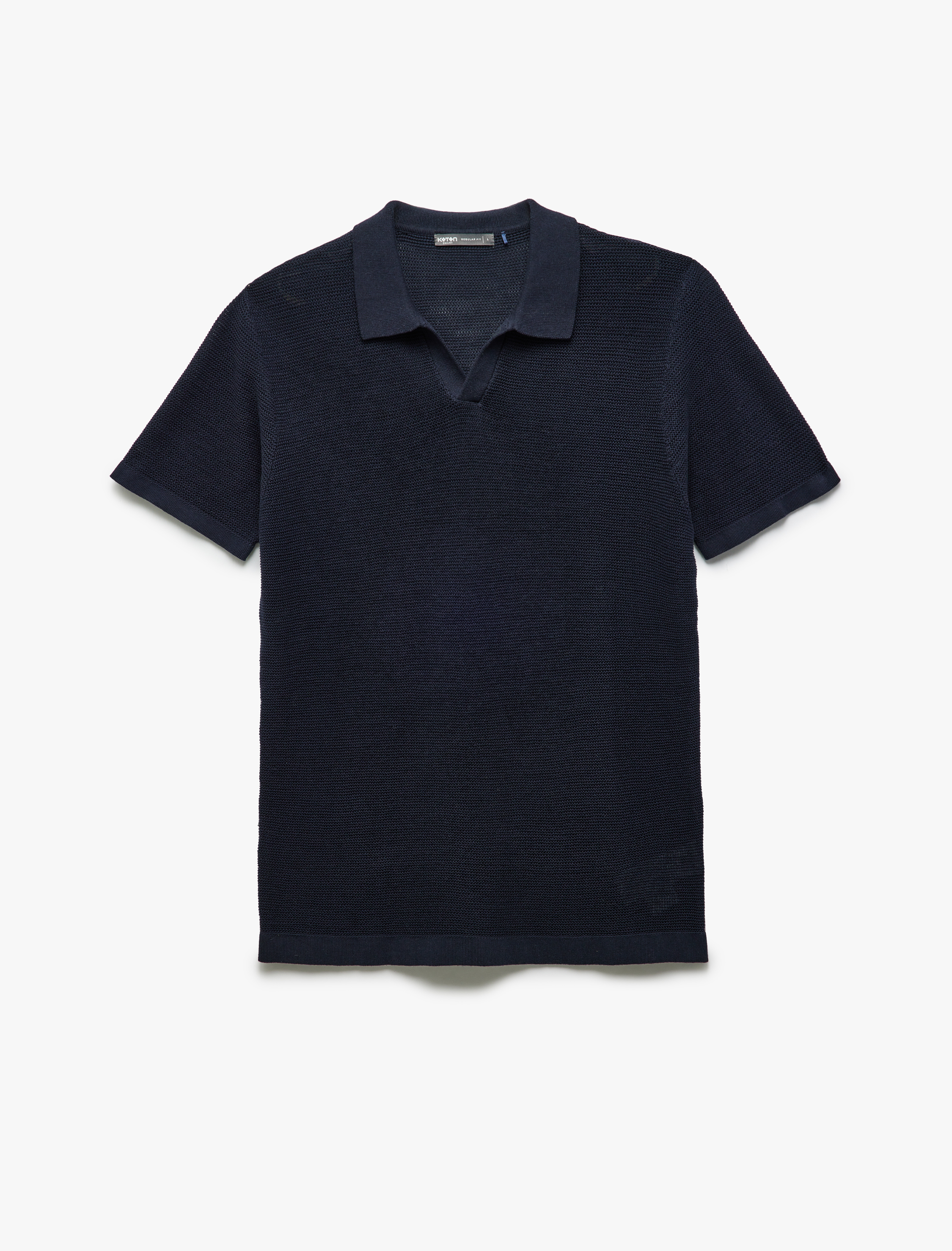   V Yaka Polo Pamuklu Kısa Kollu Triko Tişört