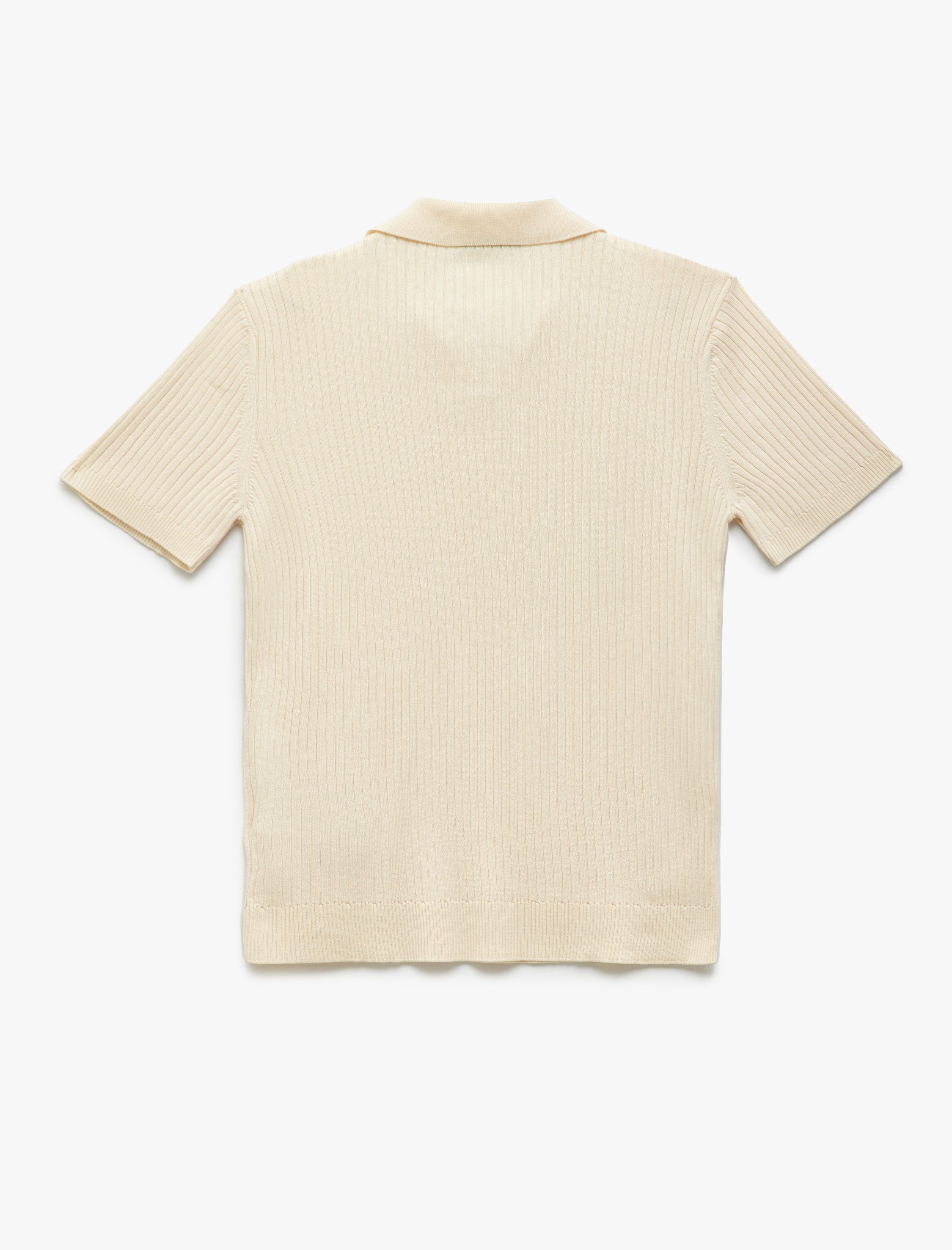   Polo V Yaka Dokulu Kısa Kollu Triko Tişört