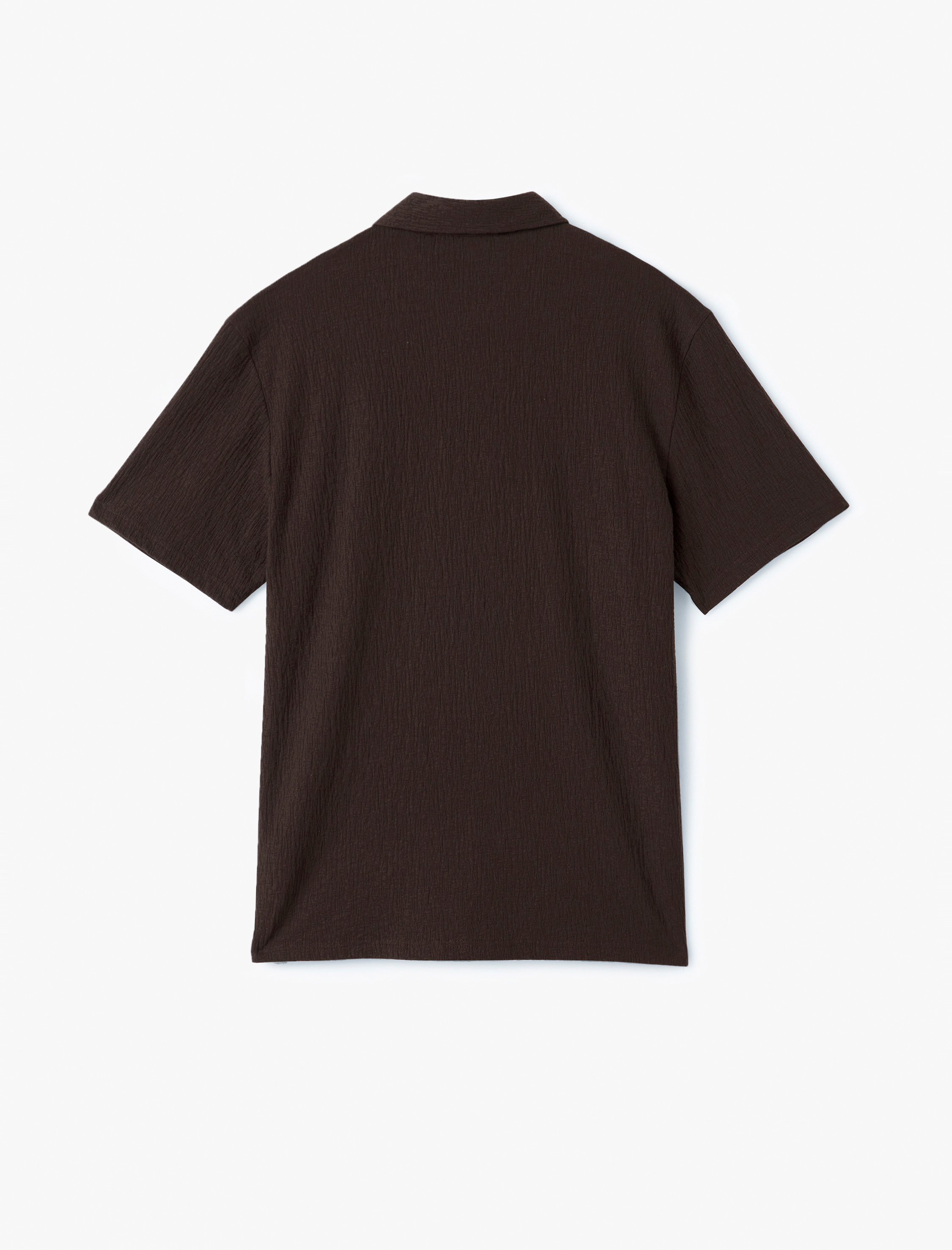 Kısa Kollu Pamuk Karışımlı Regular Fit Dokulu Polo Yaka Tişört