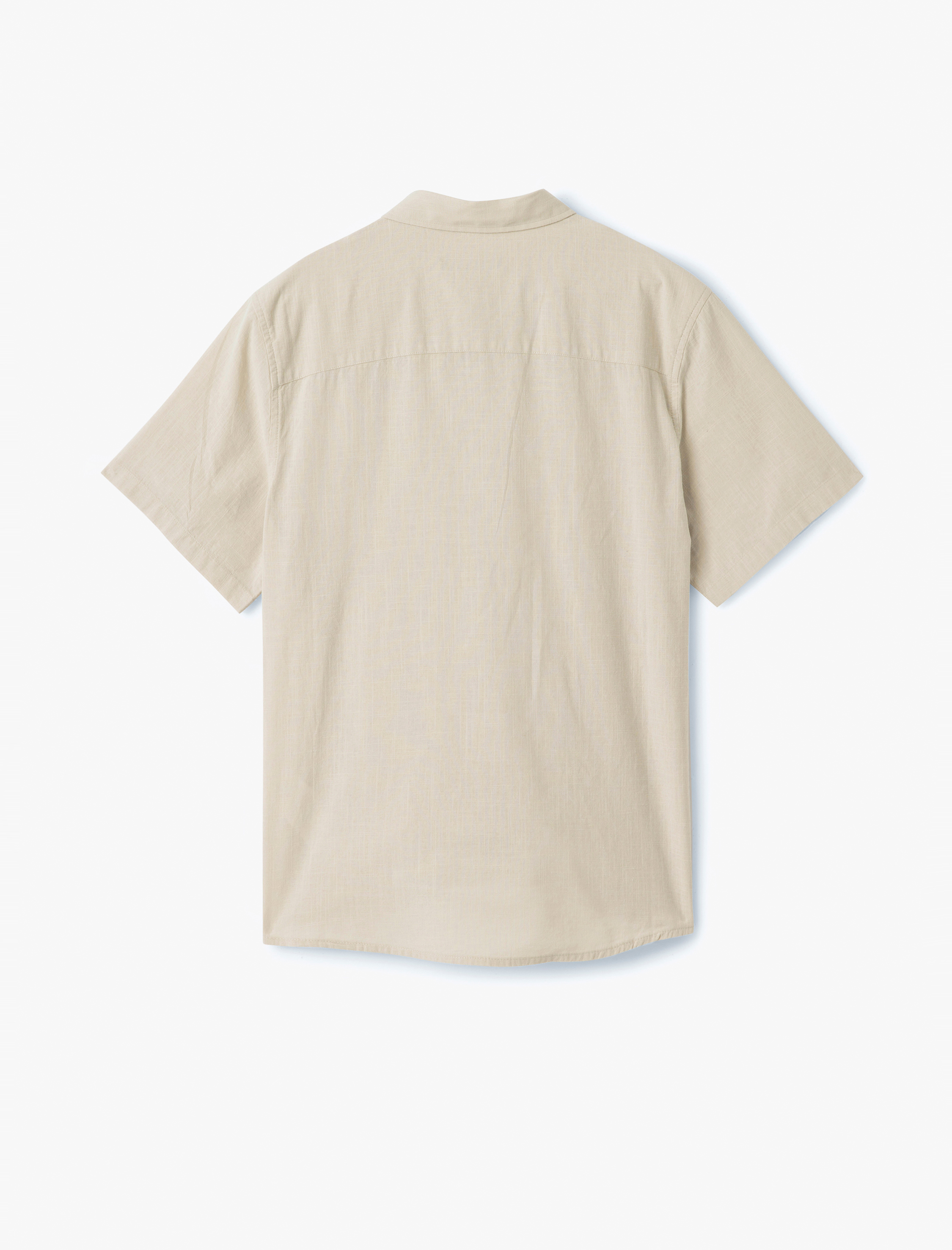 Kısa Kollu Pamuklu Cep Detaylı Slim Fit Gömlek