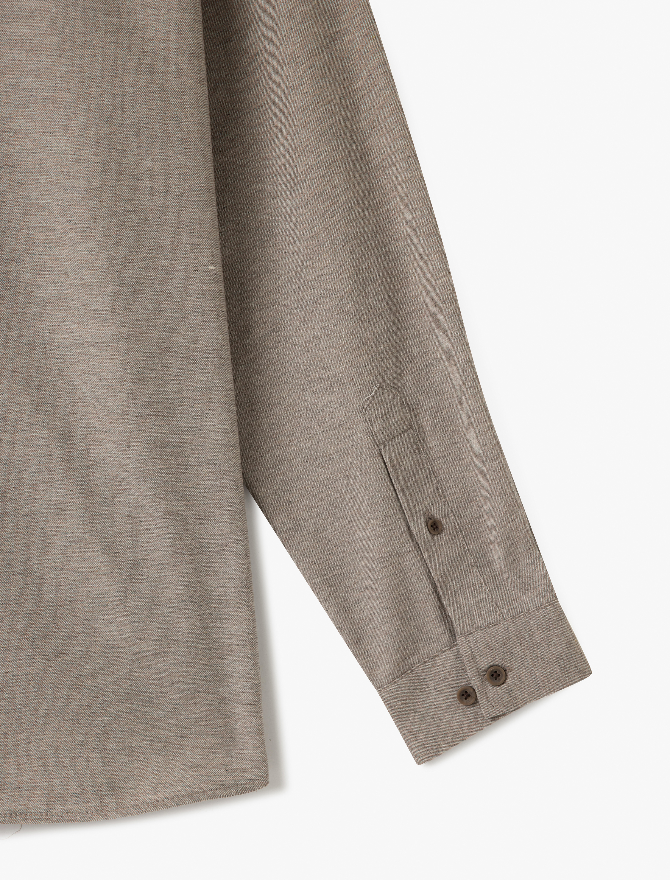 Uzun Kollu Pamuk Karışımlı Düğmeli Yaka Slim Fit Gömlek