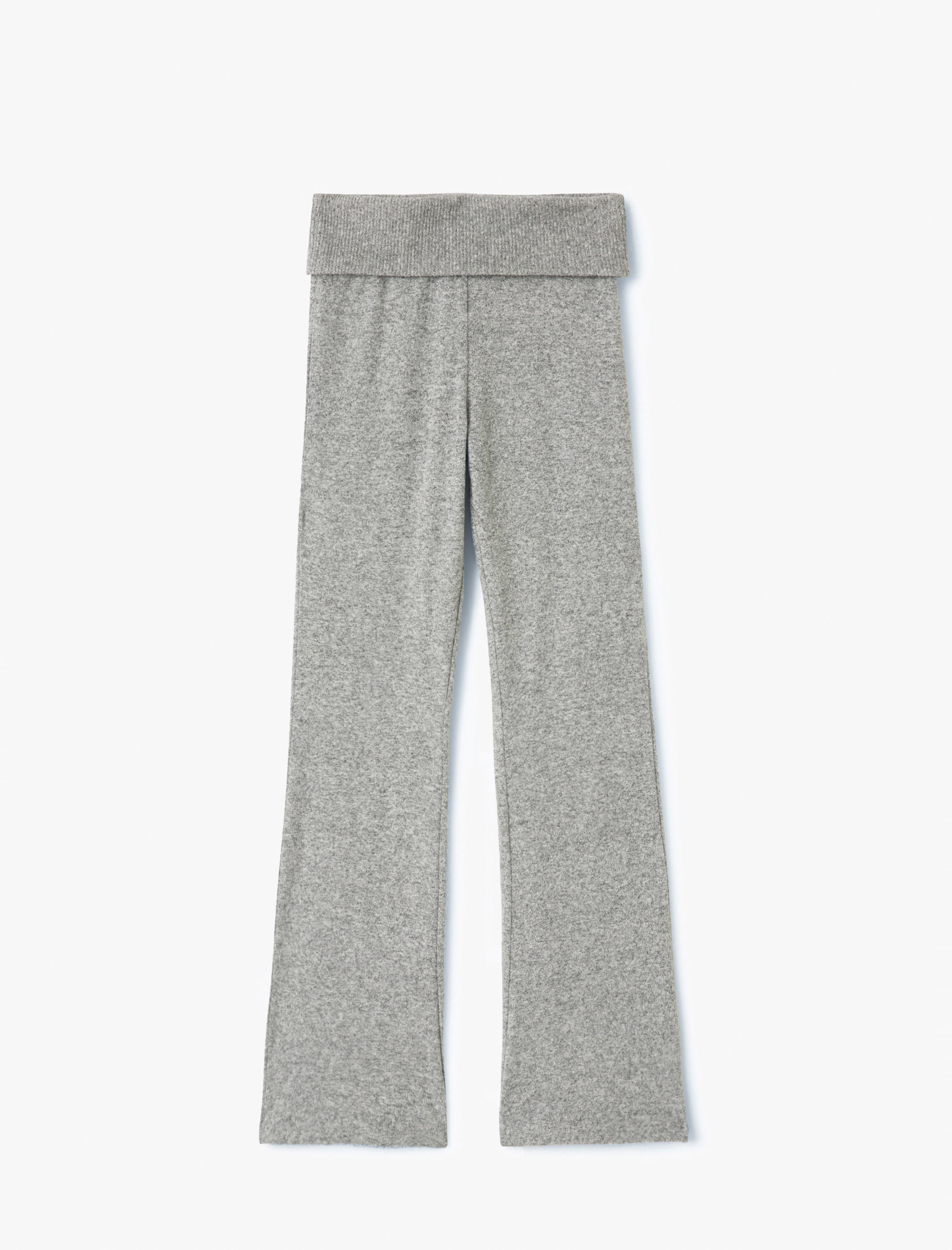   Yüksek Bel Viskon Karışımlı İspanyol Paça Tayt Pantolon