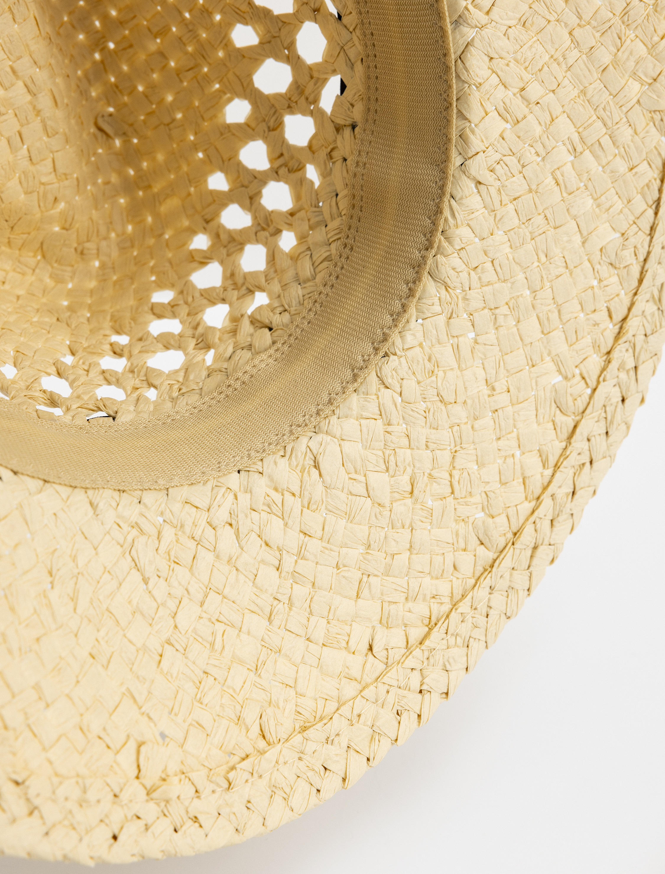  Kadın Bant Detaylı Hasır Fötr Şapka