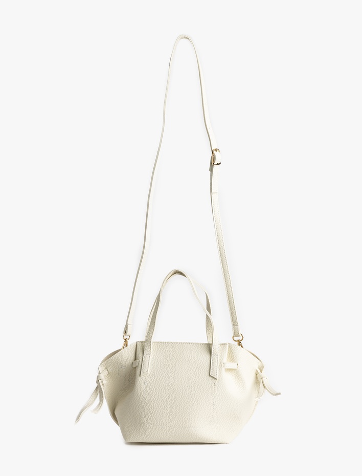 Kadın Suni Deri Saplı Fiyonk Detaylı Tote Çanta