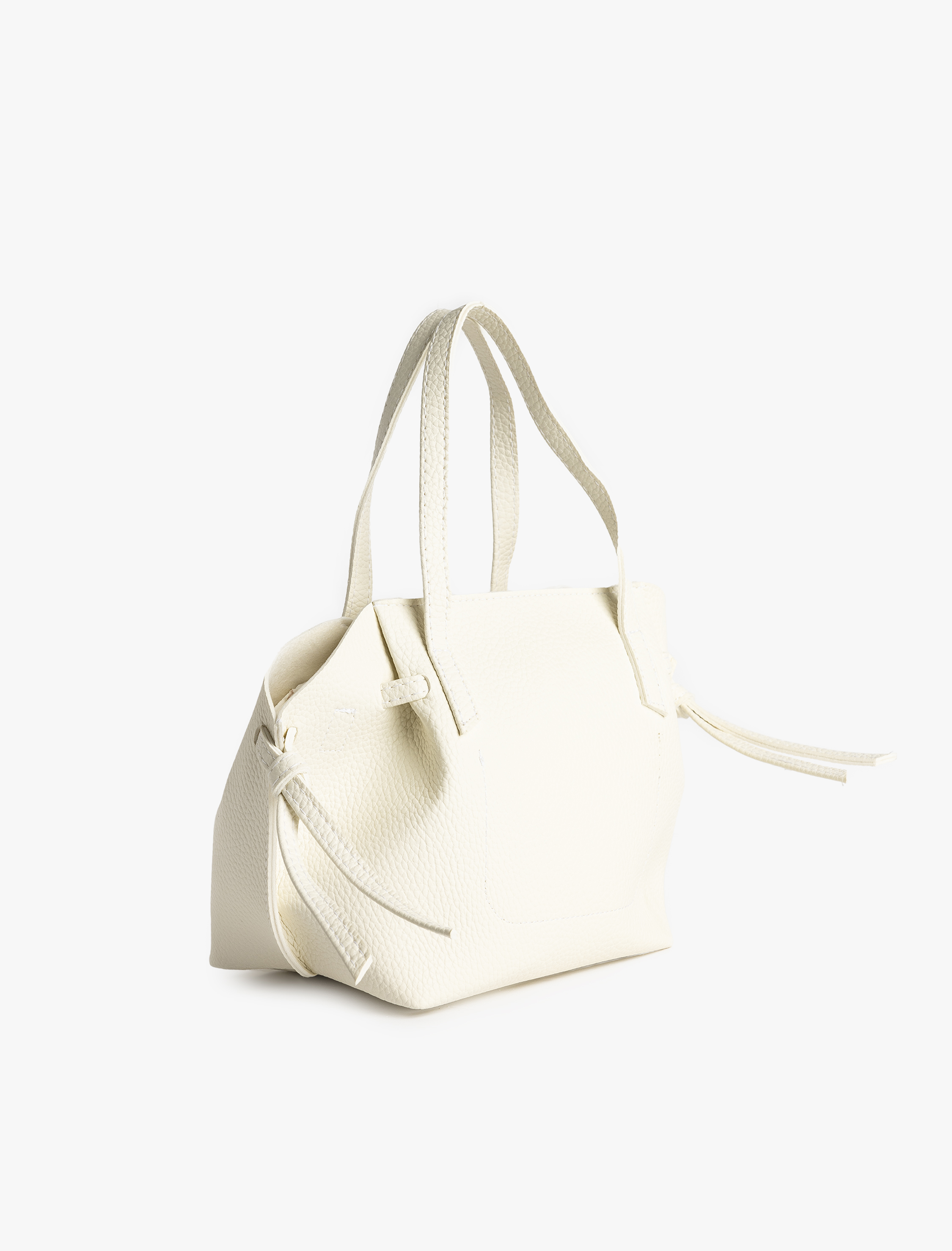  Kadın Suni Deri Saplı Fiyonk Detaylı Tote Çanta