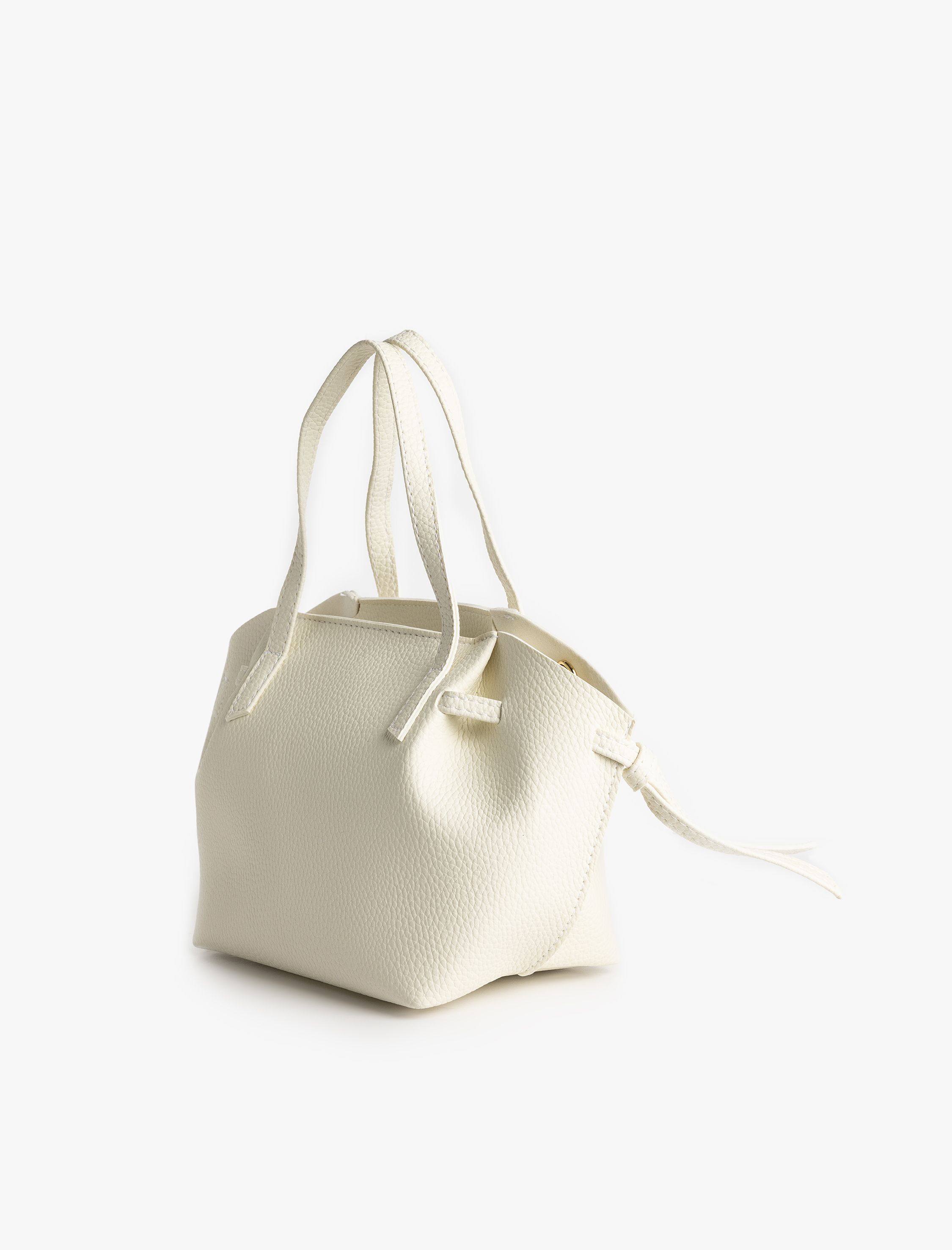  Kadın Suni Deri Saplı Fiyonk Detaylı Tote Çanta