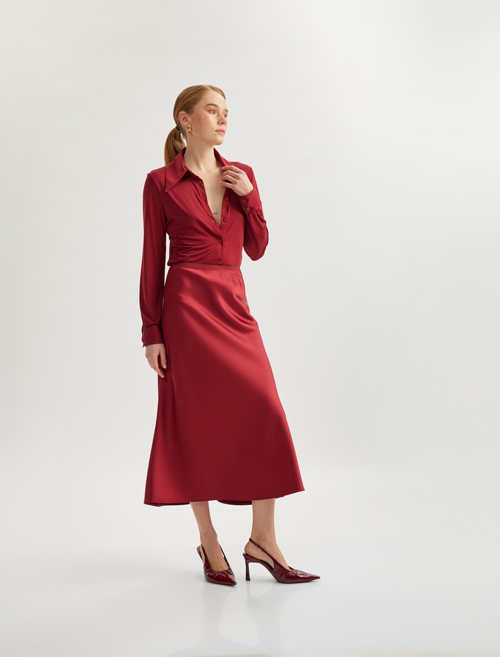  Standart Bel Midi Boy A Kesim Saten Etek