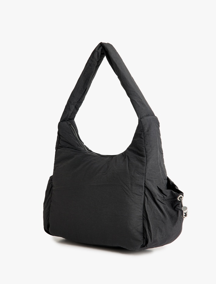 Kadın Büzgülü Cep Detaylı Fermuarlı Omuz Çantası