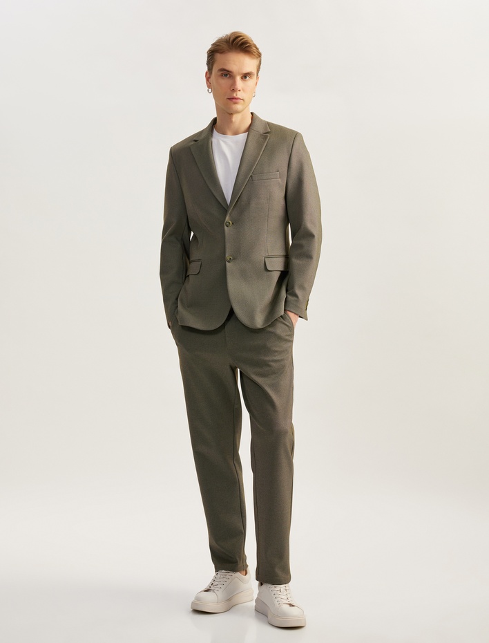  Viskon Karışımlı Chino Cep Detaylı Tapered Fit Pantolon