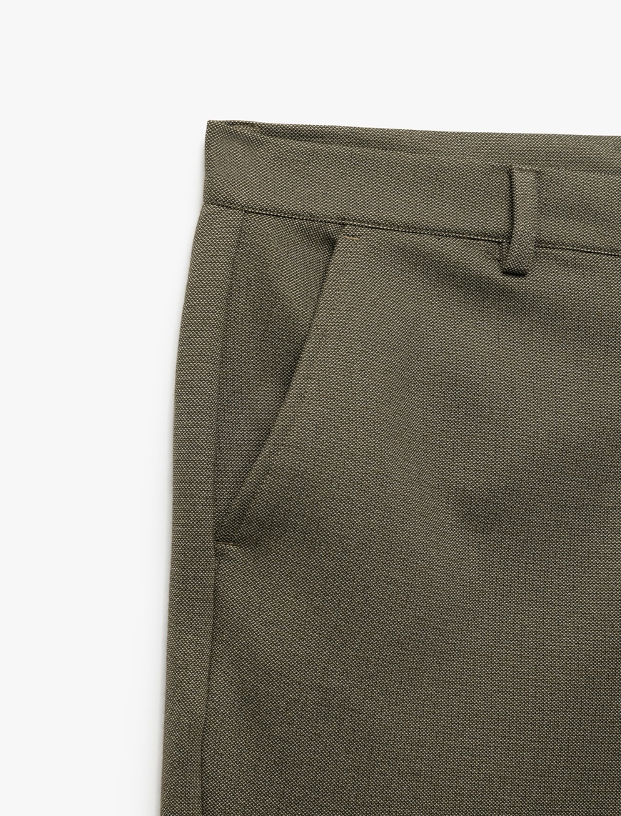   Viskon Karışımlı Chino Cep Detaylı Tapered Fit Pantolon