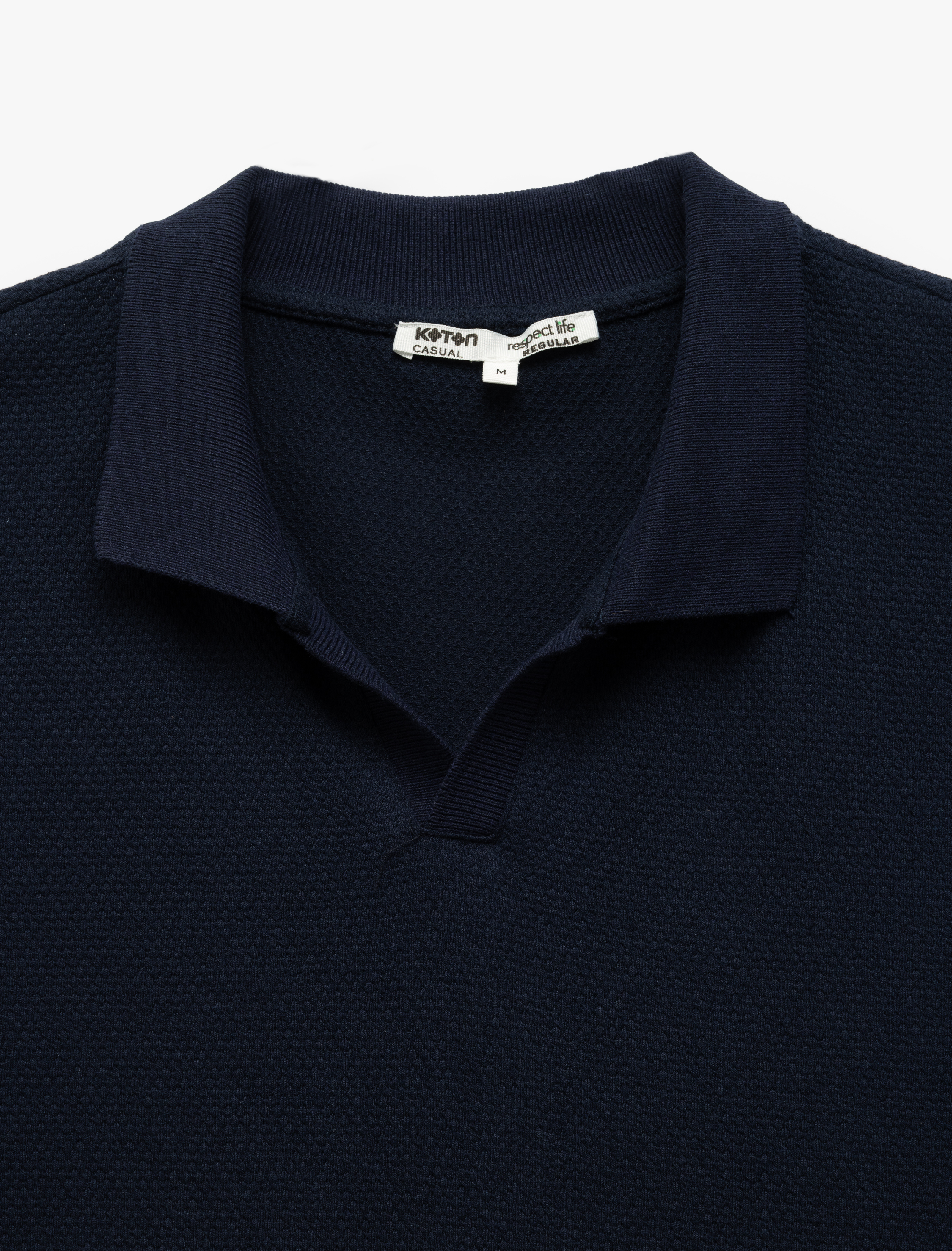   Kısa Kollu Pamuk Karışımlı Regular Fit V Yaka Polo Tişört