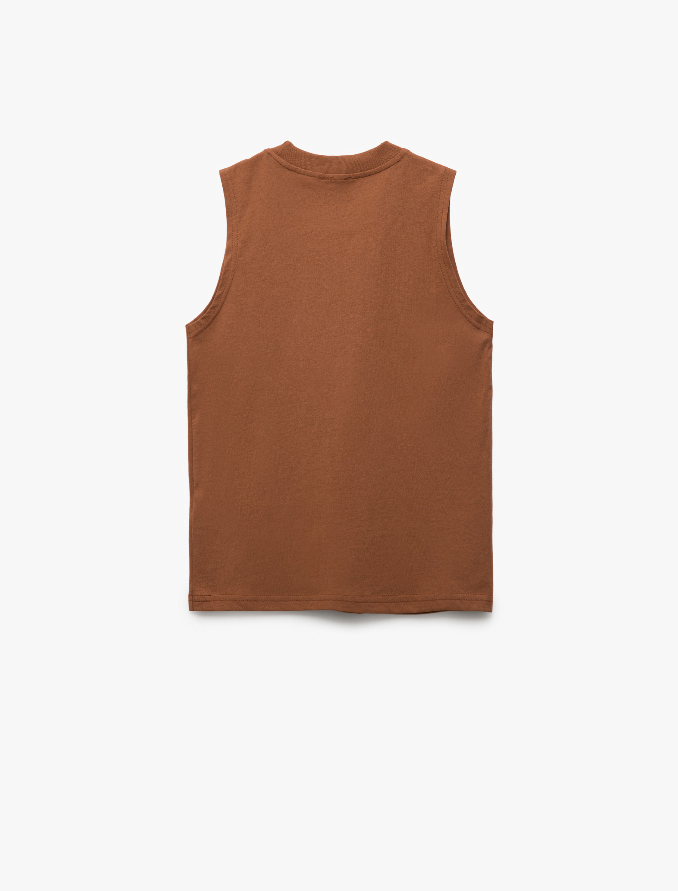  Erkek Çocuk Pamuklu Baskı Detaylı Bisiklet Yaka Atlet