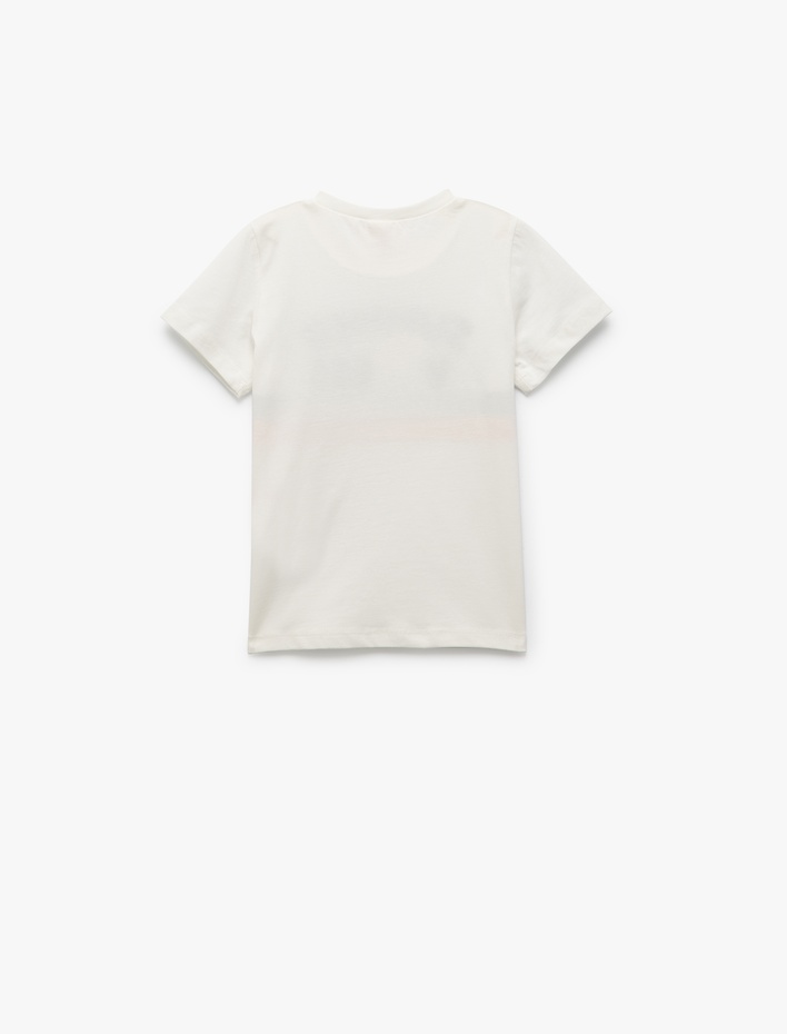 Erkek Bebek Pamuklu Nakış Detaylı Bisiklet Yaka Kısa Kollu Tişört