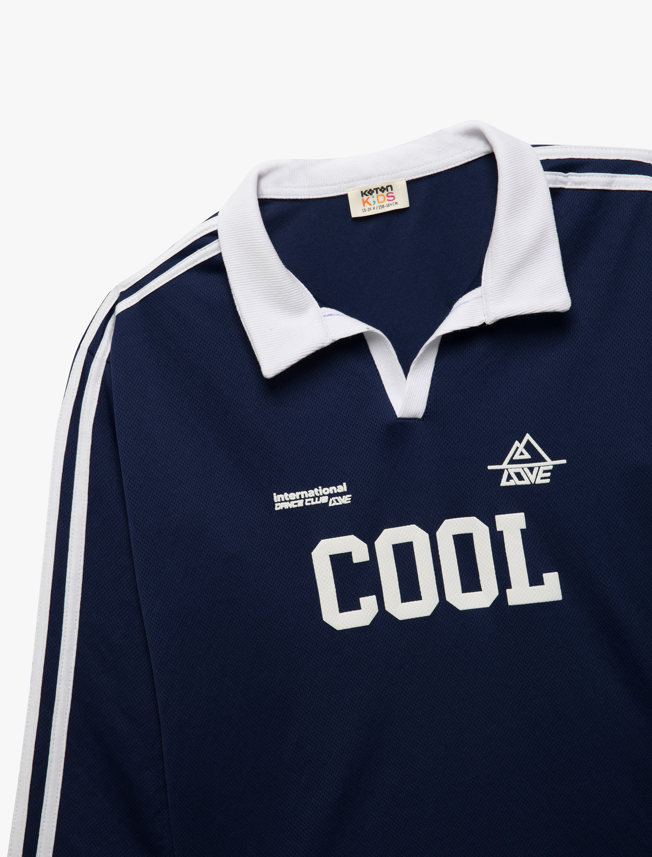  Kız Çocuk Uzun Kollu Renk Bloklu Baskı Detaylı Polo Yaka Tişört