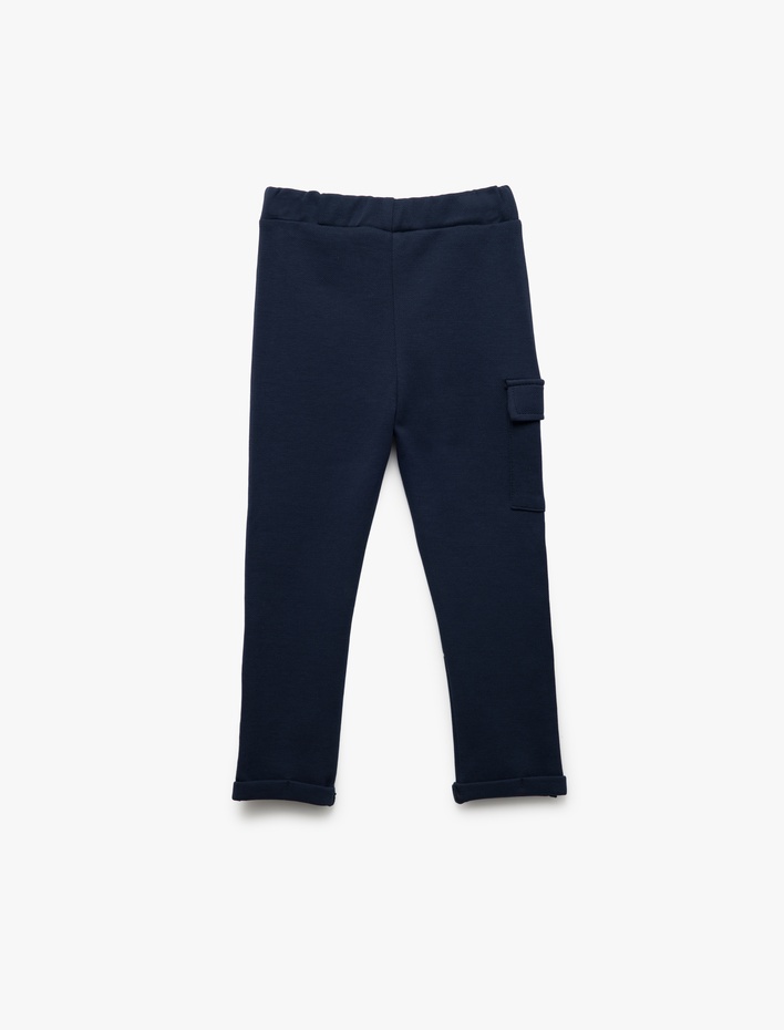 Erkek Bebek Pamuklu Cep Detaylı Beli Bağcıklı Pantolon Görünümlü Eşofman Altı