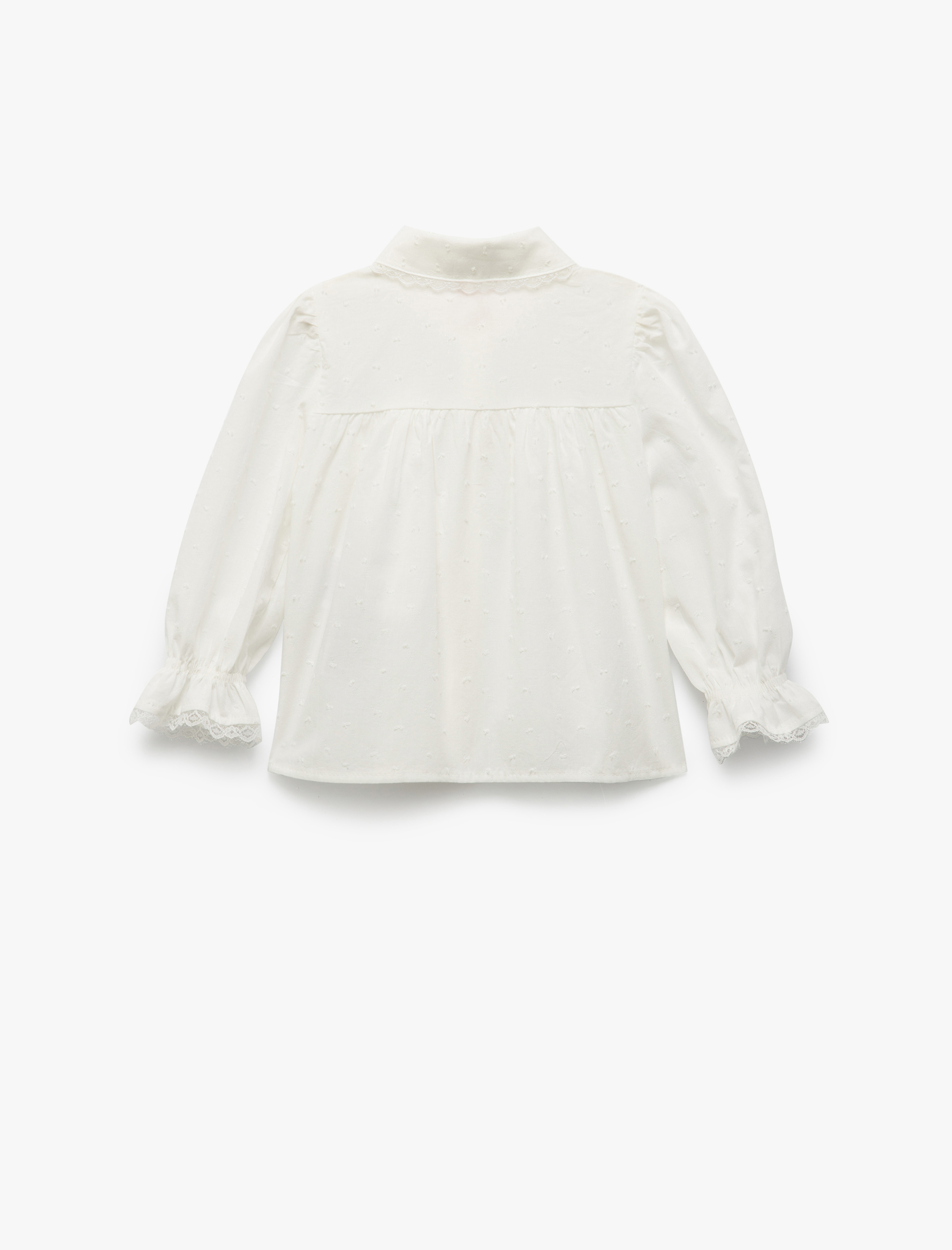  Kız Bebek Pamuklu Uzun Kollu Düğmeli Bebe Yaka Gömlek