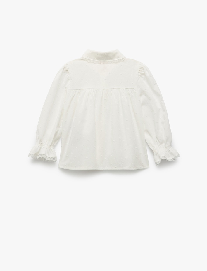 Kız Bebek Pamuklu Uzun Kollu Düğmeli Bebe Yaka Gömlek