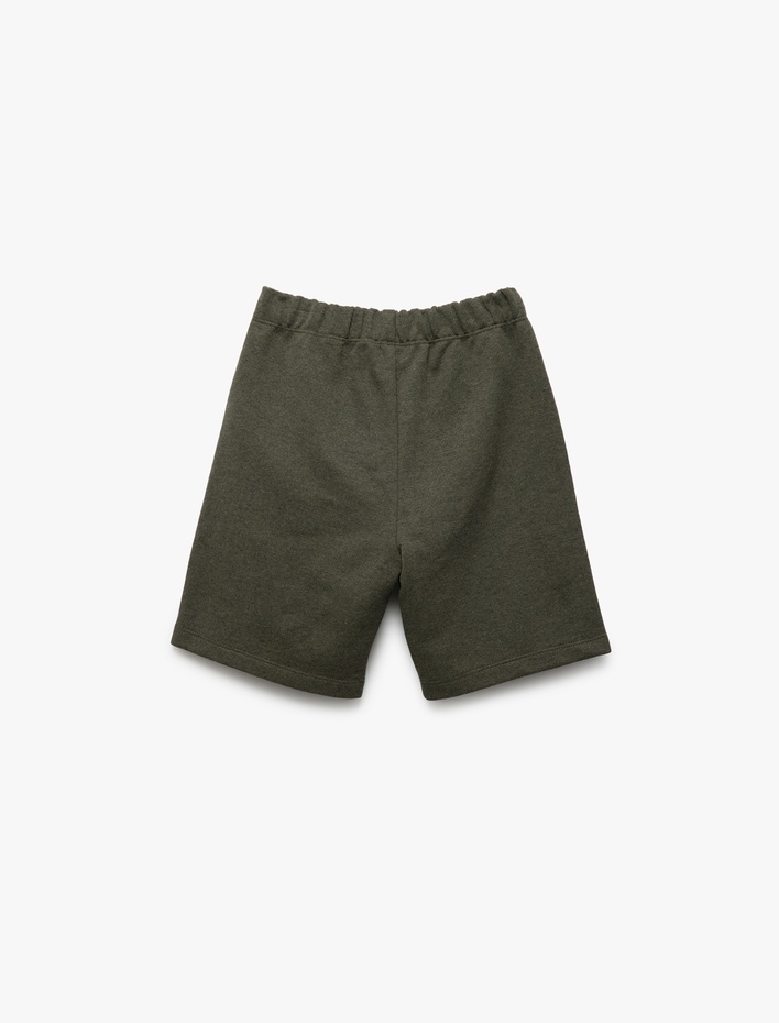 Erkek Çocuk Pamuklu Aplike Detaylı Beli Bağlamalı Şort