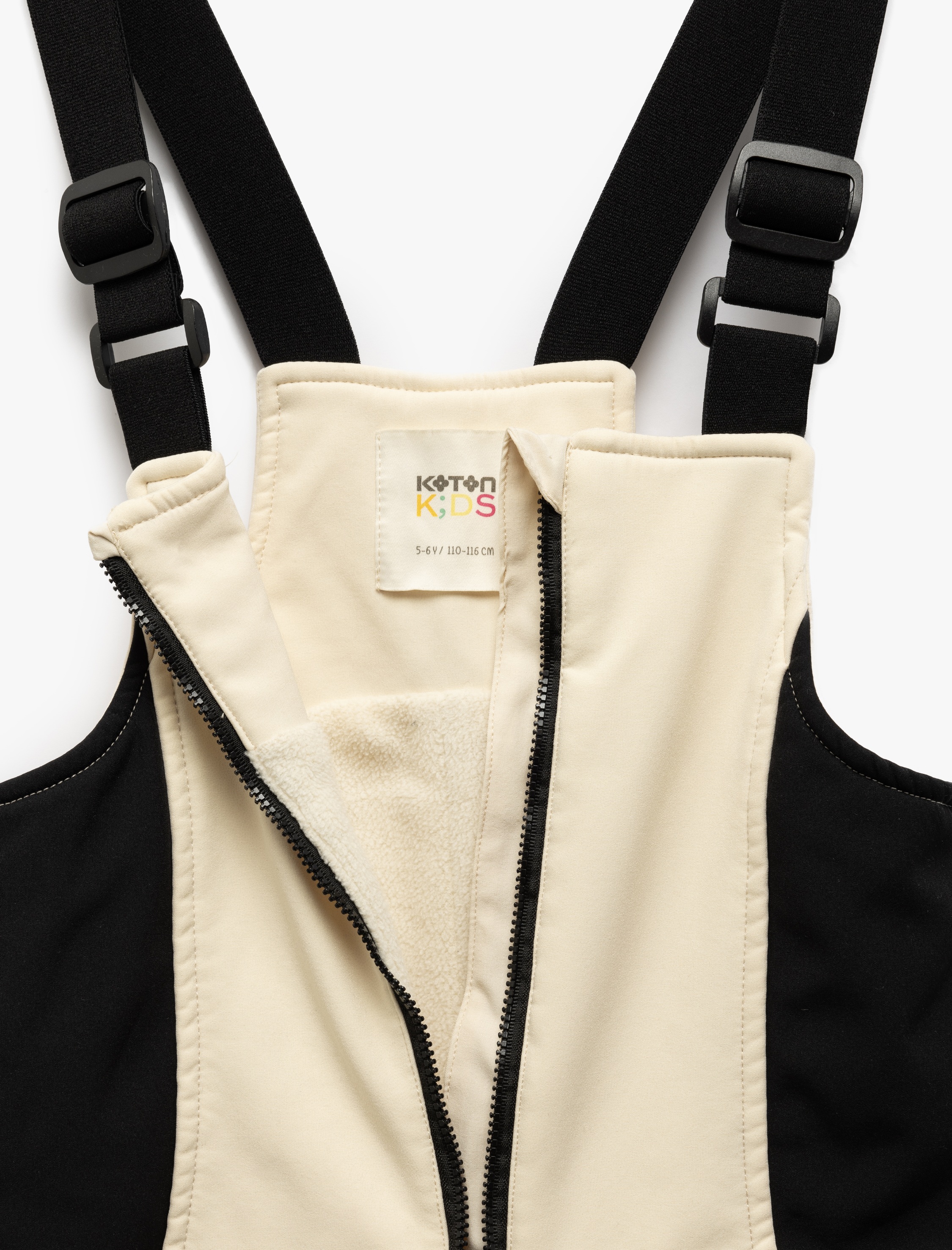 Kız Çocuk Oversize Ayarlanabilir Askılı Fermuar Detaylı Kayak Tulumu