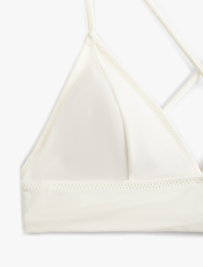  Bağlama Detaylı Arkası Çapraz Askılı Bralet Bikini Üstü