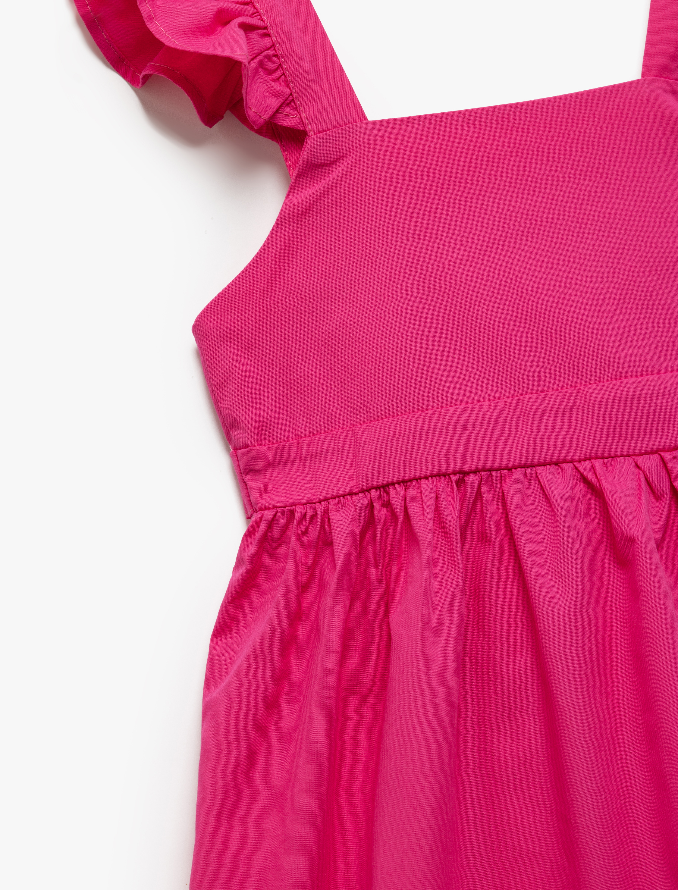  Kız Bebek Elbise Kelebek Kollu Beli Bağcıklı Pamuklu