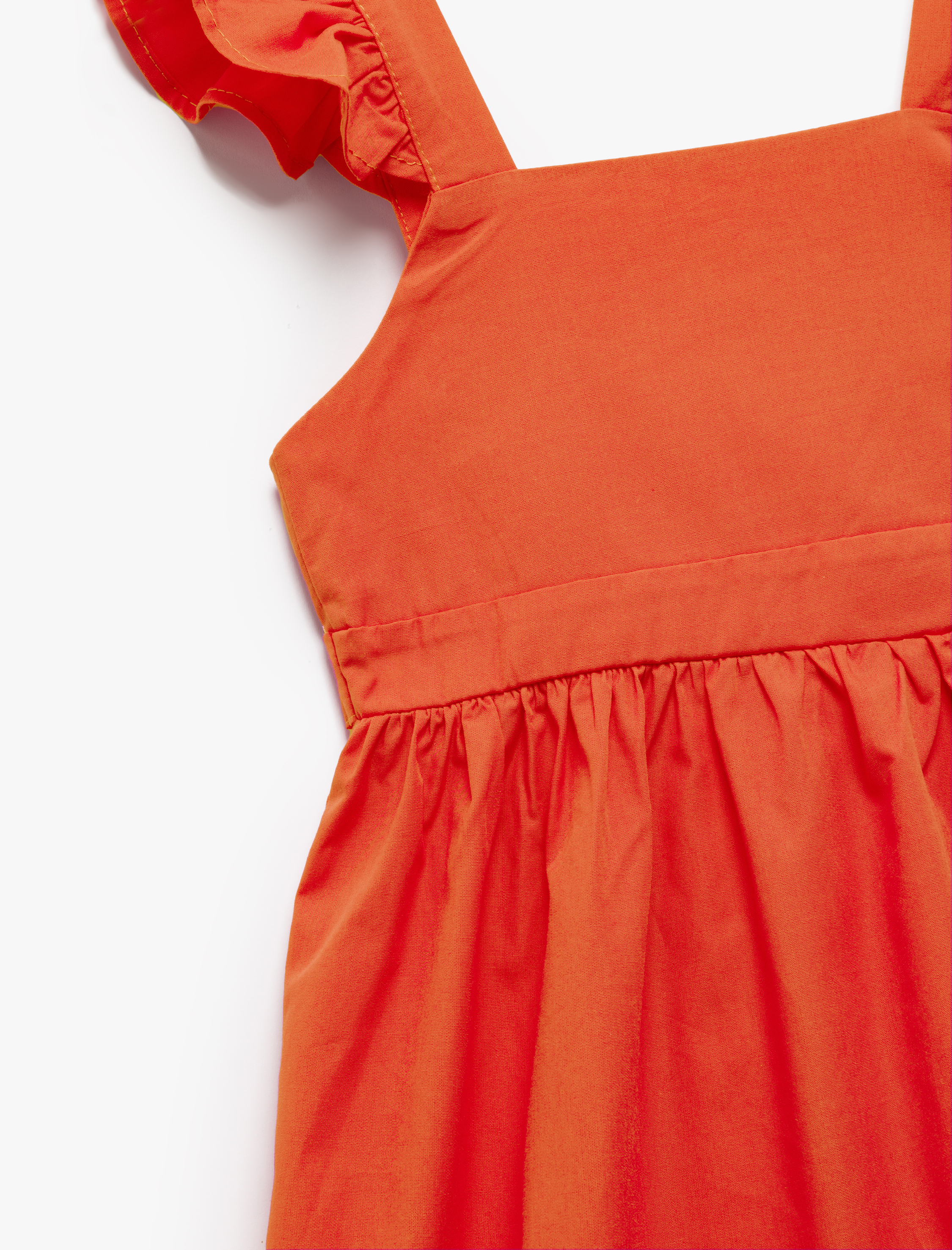 Kız Bebek Elbise Kelebek Kollu Beli Bağcıklı Pamuklu