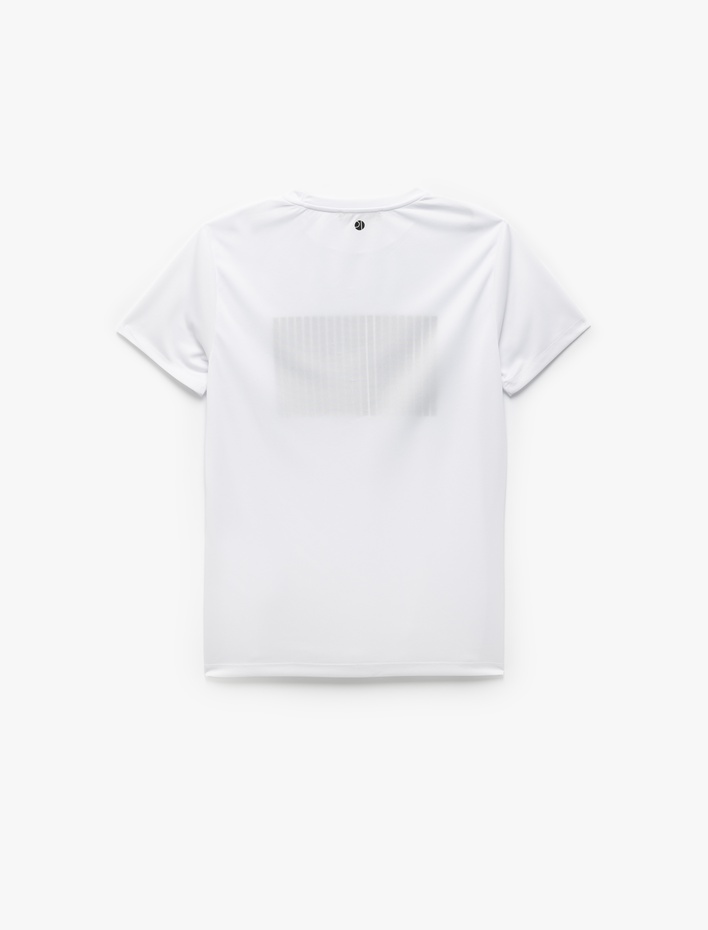  Bisiklet Yaka Kısa Kollu Baskılı Spor Tişört