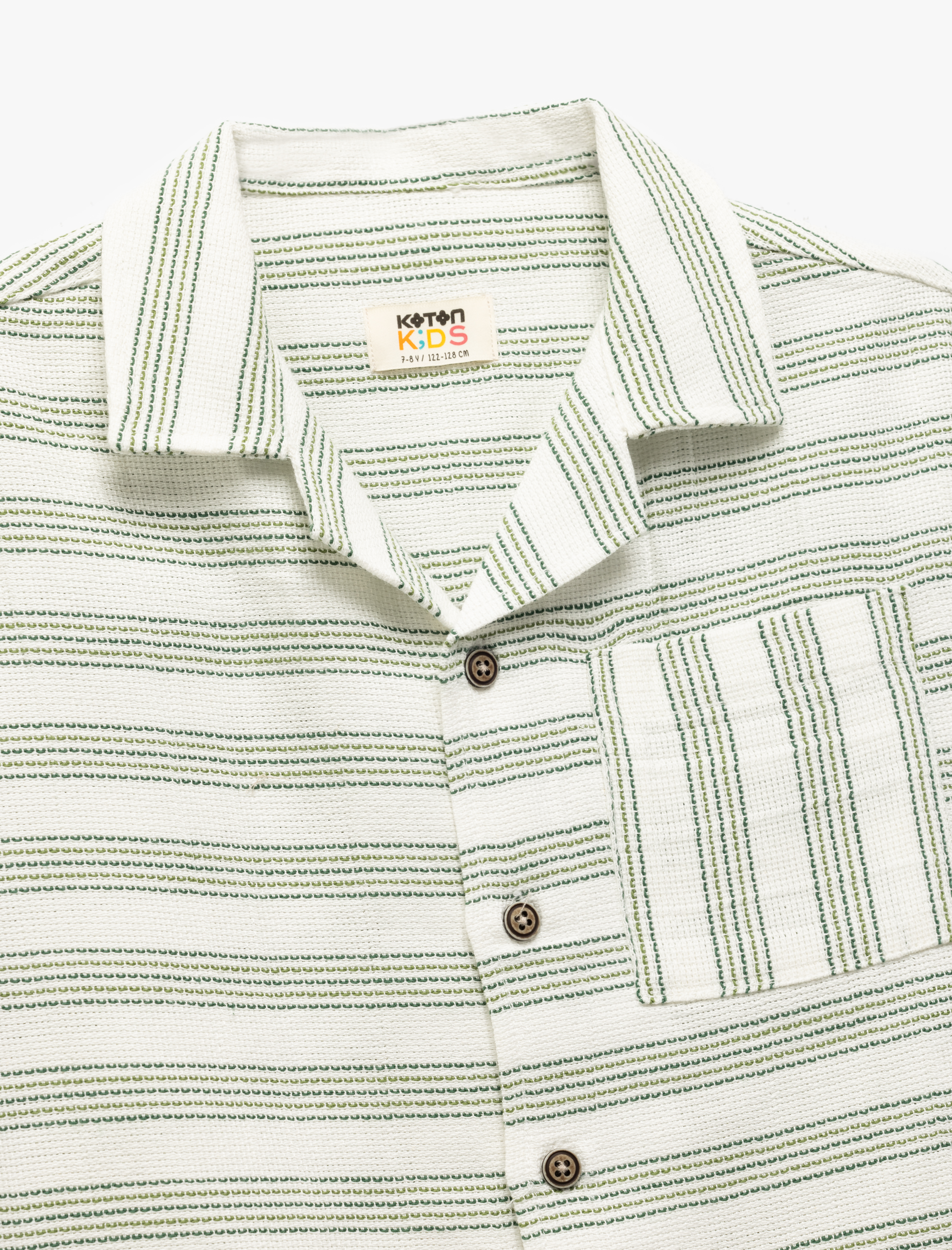  Erkek Çocuk Cep Detaylı Pamuk Karışımlı Düğmeli Kısa Kollu Gömlek