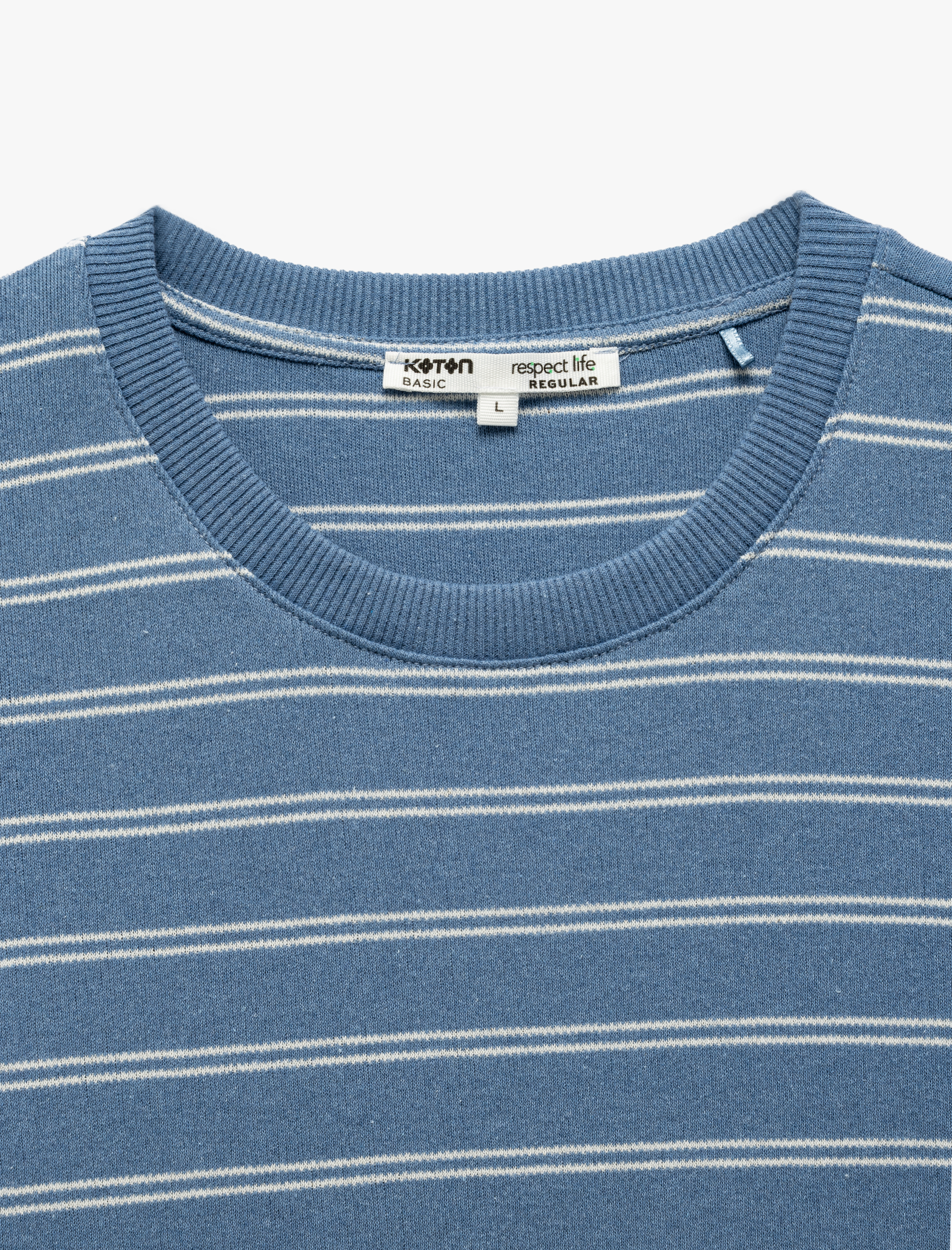 Bisiklet Yaka Regular Fit Tok Kumaş Kısa Kollu Çizgili Tişört